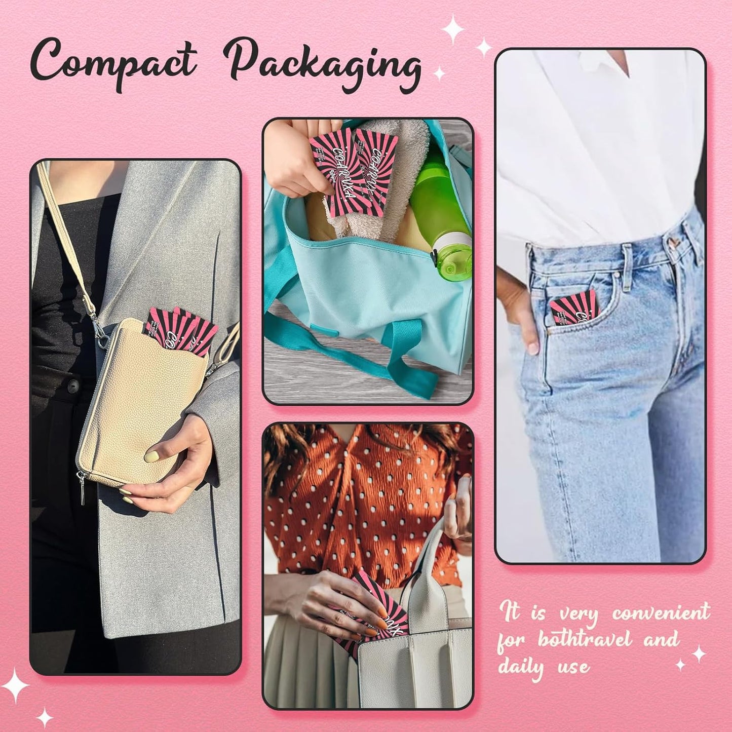 Pink Fresh Body Wipes 150 pieces of deodorant Wipes And Travel Deodorant Individually Wrap Hypoallergenic Mini Deodorant And Travel To Clean Skin For Female Male Teenagers