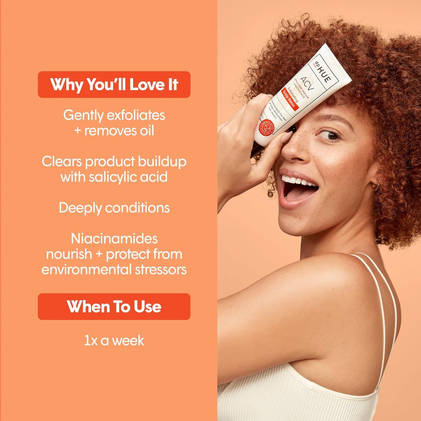 dpHUE ACV Exfoliating Scalp Detox - 4 oz - Helps Reduce Shedding & Promote Healthy Hair Growth - With Salicylic Acid & Niacinamide - No Added Fragrance - Vegan & Color Safe