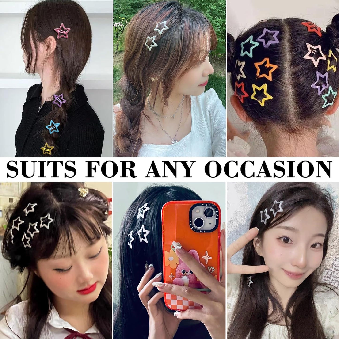 20 PCS Sparkling Star Hair Clips - Non Slip Metal Star Hair Accessories for Girls & Women