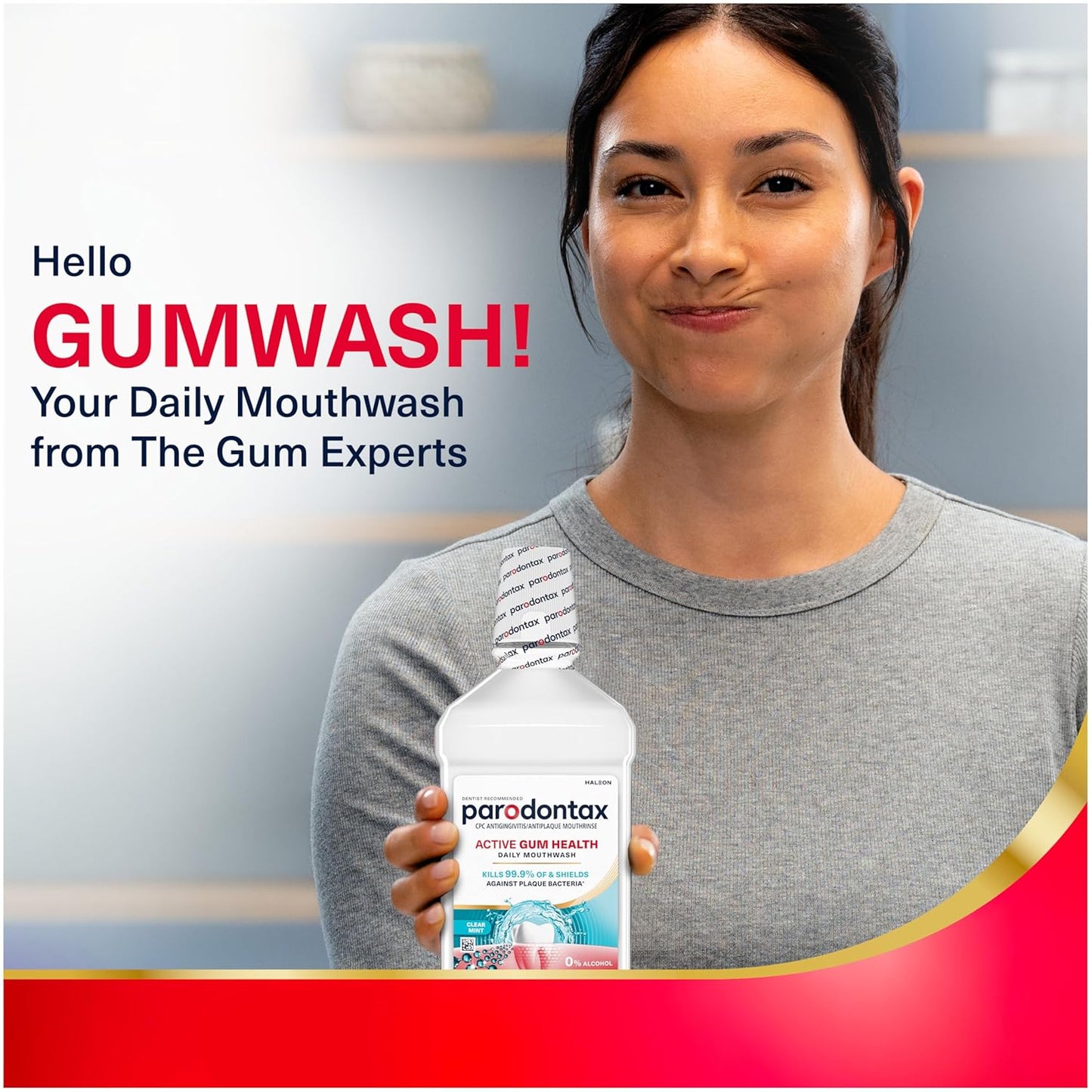 Parodontax Active Gum Health Mouthwash, Antiplaque and Antigingivitis Gum Mouthwash, Clear Mint, 16.9 Fl Oz x 3