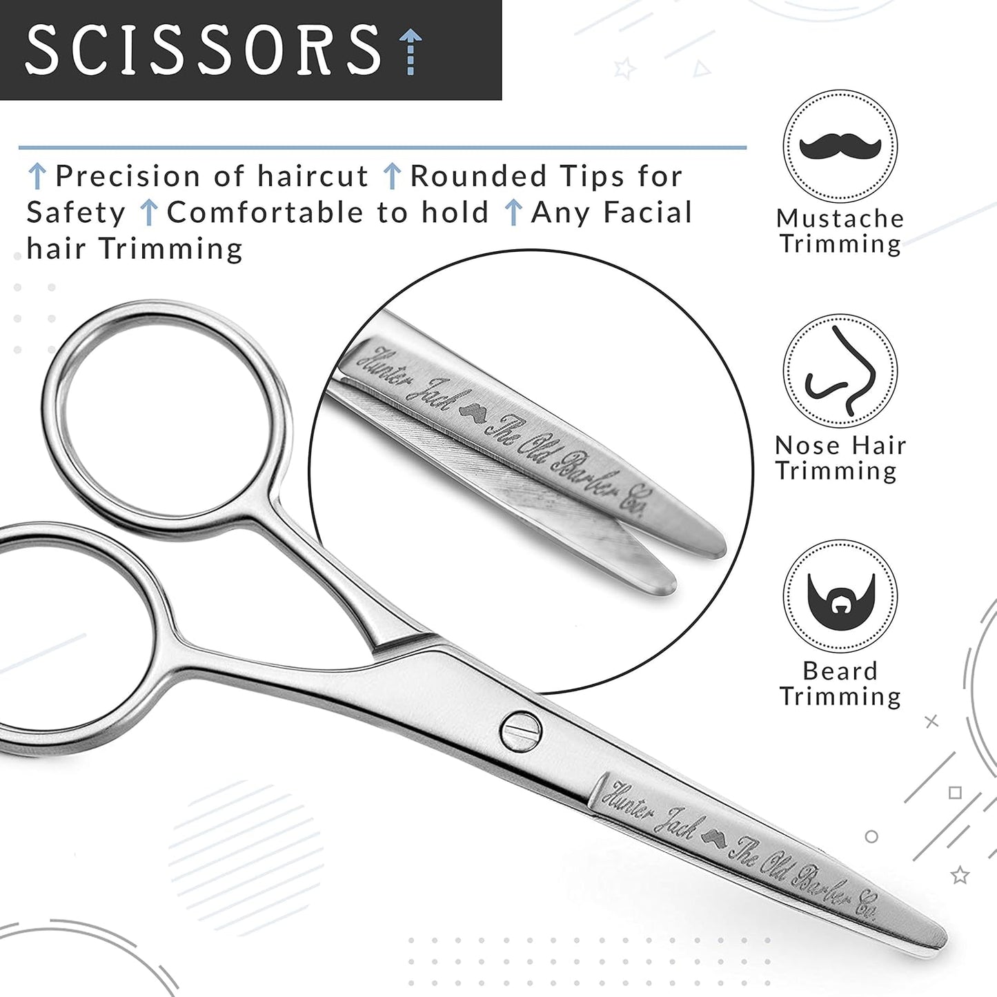 Straight Razor Kit - Complete Straight Razors for Men Kit with Beard Scissors & Metal Comb - Barber Razor for Men - 10 Extra Straight Edge Razor Blades for Shaving - Premium Polished Stainless Steel