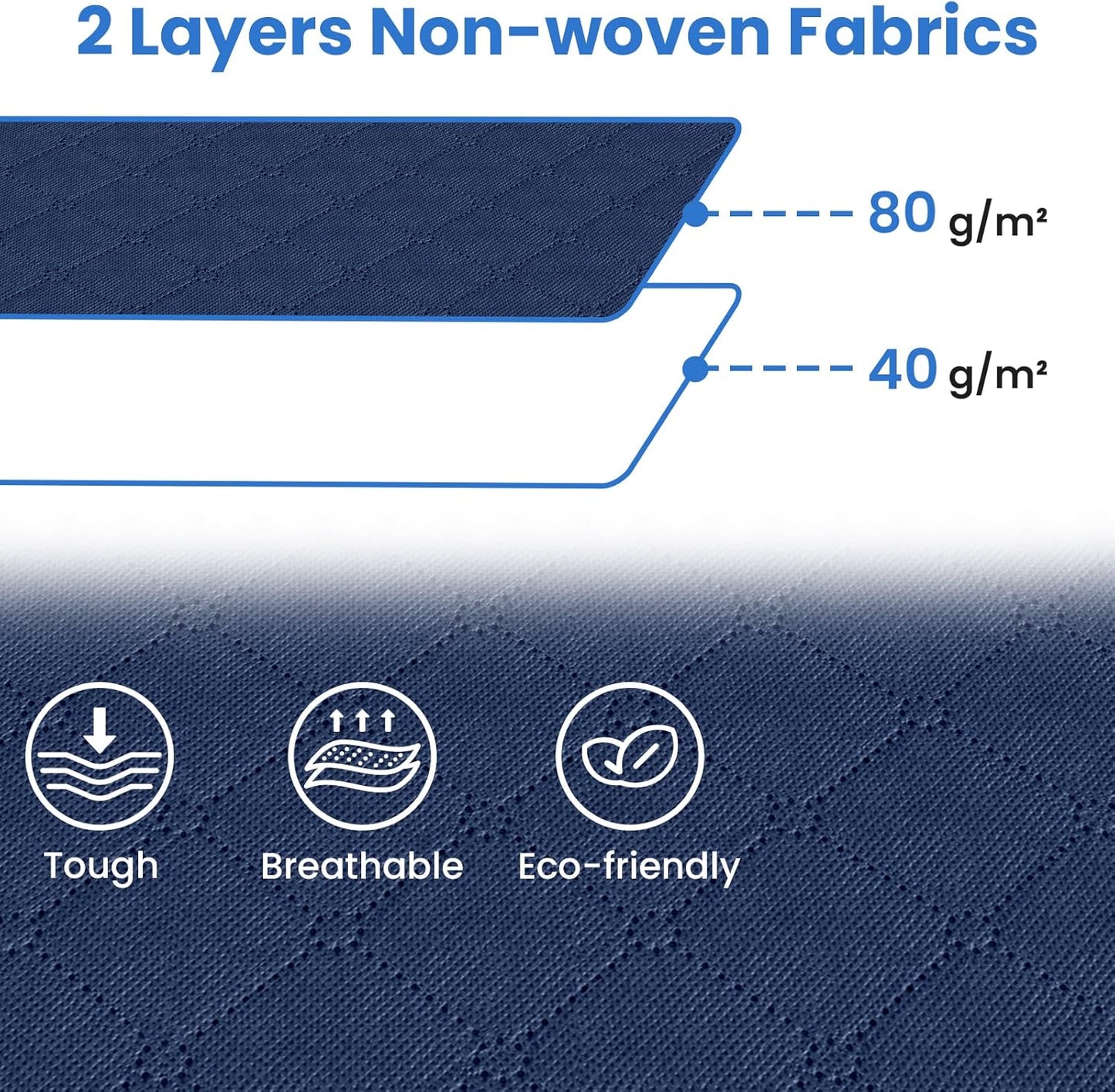 Fab totes 4 Pack Clothes Storage, Foldable Thick Fabric Blanket Storage Bags, Containers for Organizing Bedroom, Closet, Clothing, Comforter,Closet Organization with Handle,Blue