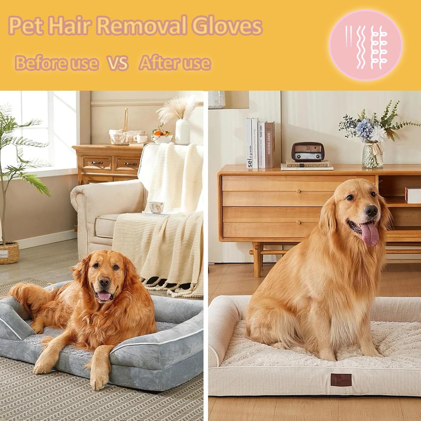 1 piece of electrostatic pet hair remover, Reusable cat and dog hair removal gloves for sofas, clothes, blankets, furniture, and car seats