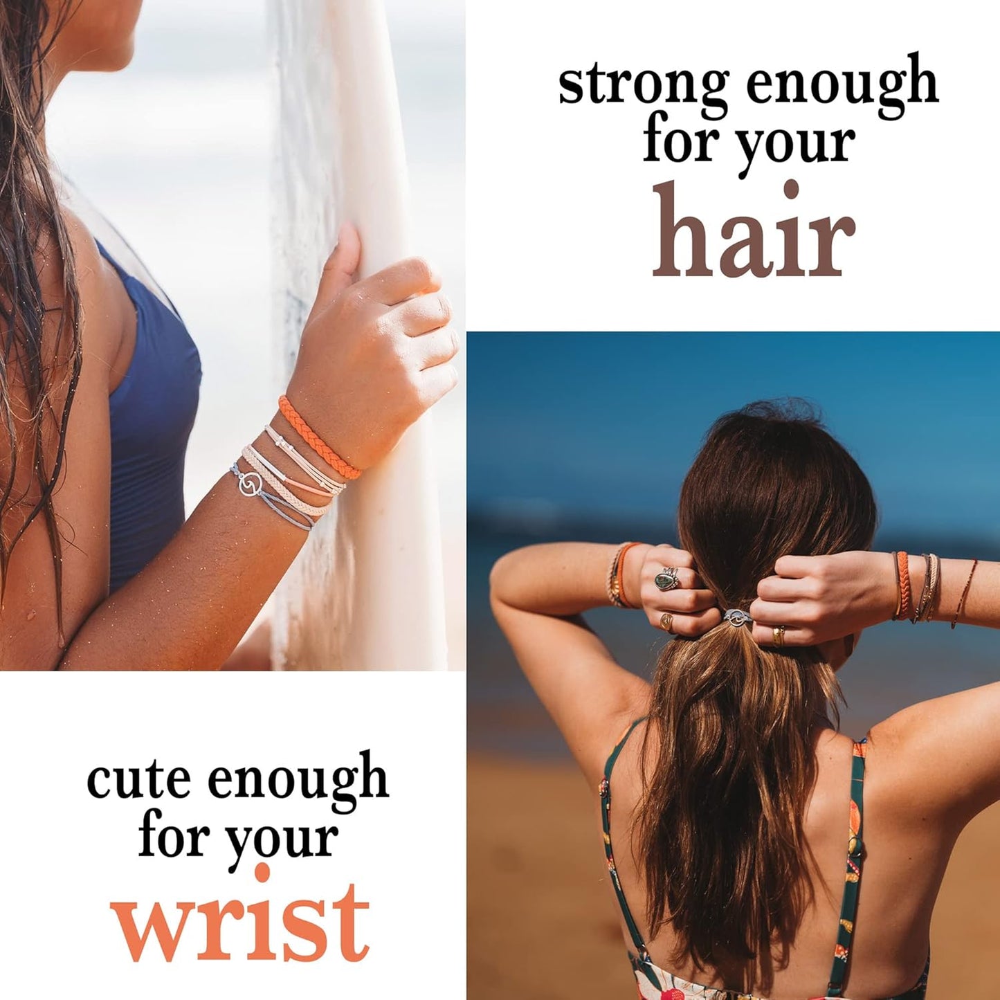 K'lani Hair Tie Bracelets for Women - Elastic Hair Bands That Double as Stylish Jewelry - Celebrate - Medium