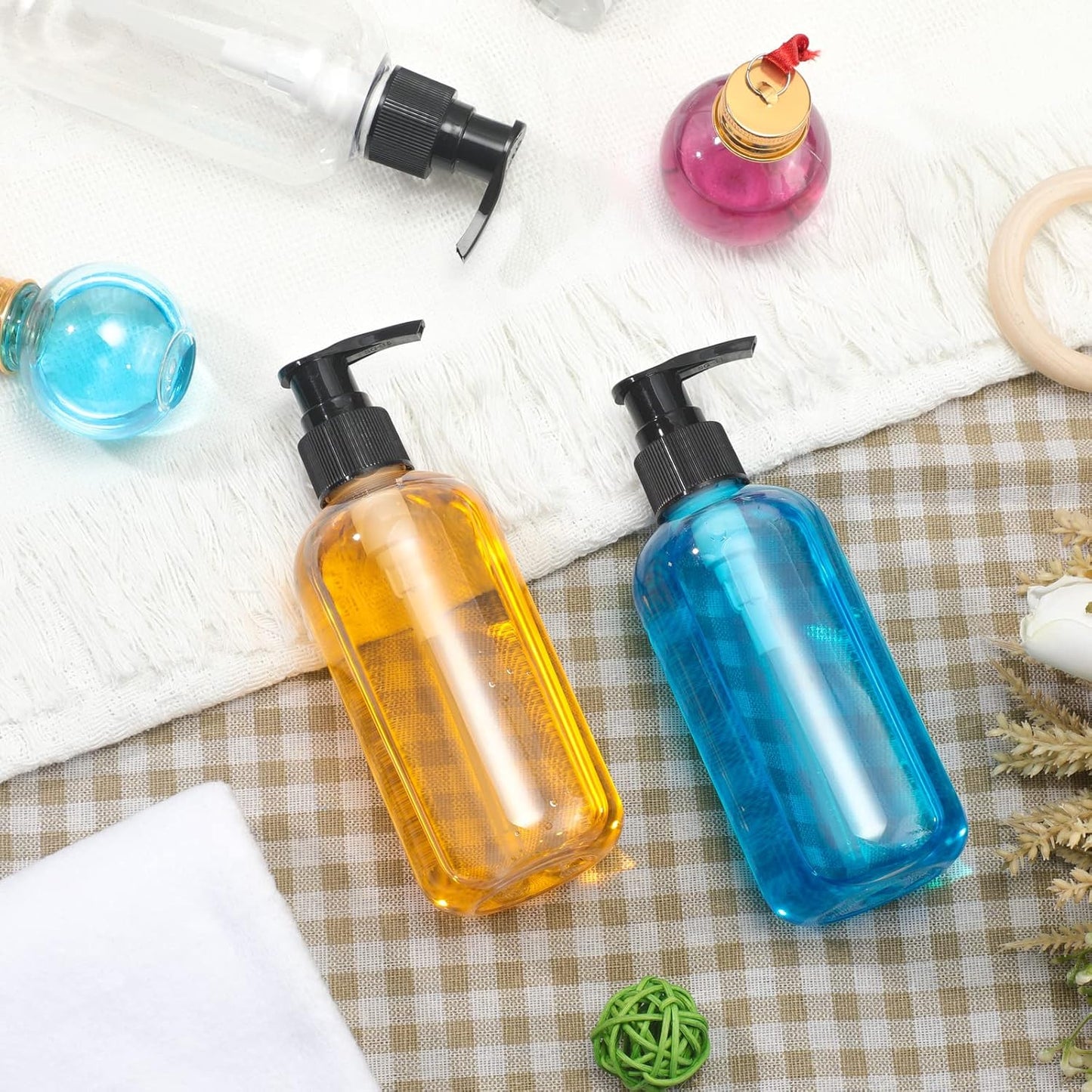 Norme 40 Pieces Empty Pump Bottle 8 oz Clear Refillable Plastic Bottles with Pump Dispenser Travel Lotion Container for Shampoo Hand Body Soap Oil Massage Moisturizer Face Cream Liquid