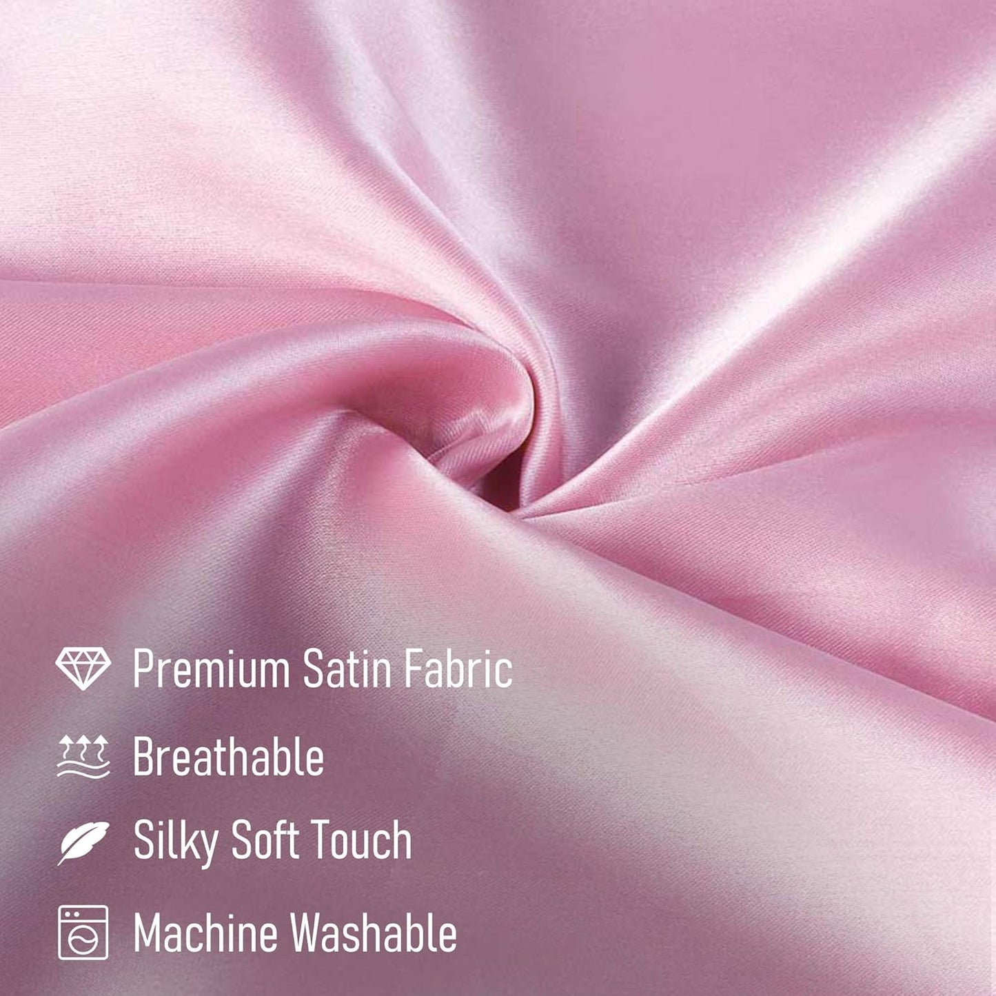 Tyfitb Satin Pillowcase Set for Hair & Skin Care – Cooling, Hypoallergenic, Anti-Frizz, Wrinkle-Free – Soft, Luxurious Pillowcases with Envelope Closure – 2-Pack, King Size 20x36, Gift-Ready