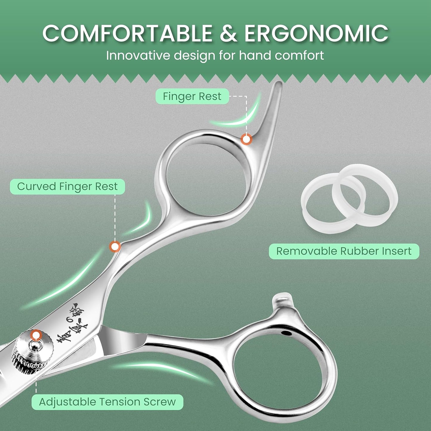 Hair Cutting Scissors Kit – 6.0 Inch Professional Hair Shears - Hairdressing Barber Thinning Scissors for Salon & Home Use