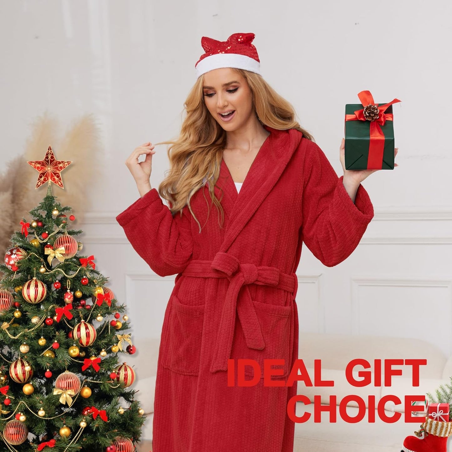 Hooded Bathrobes for Women, Soft Long Towel Robes for Women - Quick Dry yet Warm