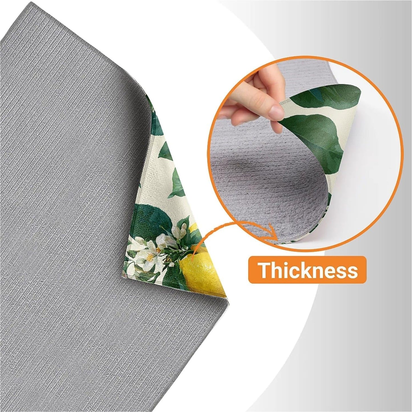 Dish Drying Mat For Kitchen Counter, Lemon Microfiber Absorbent Dish Drainer Rack Pad Reusable Large 18x24in Drying Mat