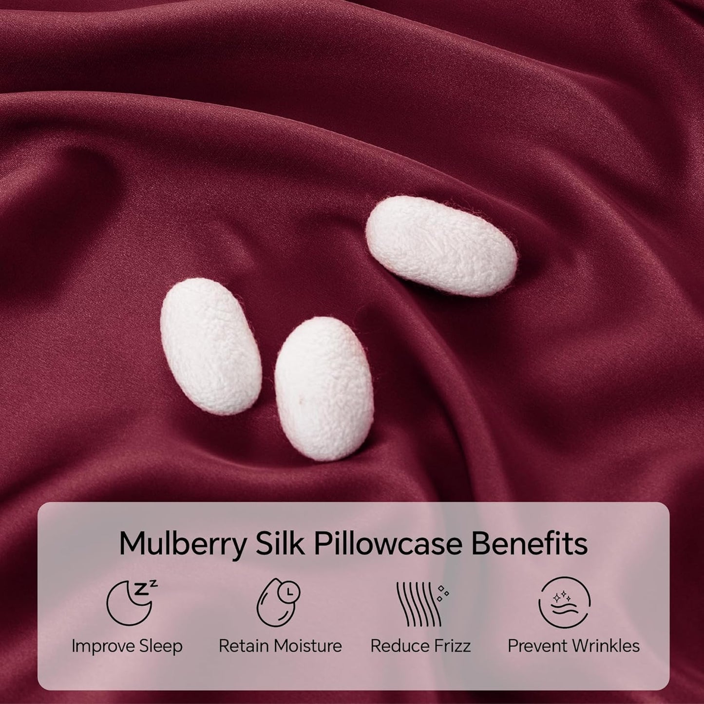 INFIIXSO Mulberry Silk Pillow Case King Size, Silk Pillowcase with Hidden Zipper 20"x36", Extraordinary Smooth and Soft Pillow Cases for Hair and Skin(Burgundy, 1 Pack)