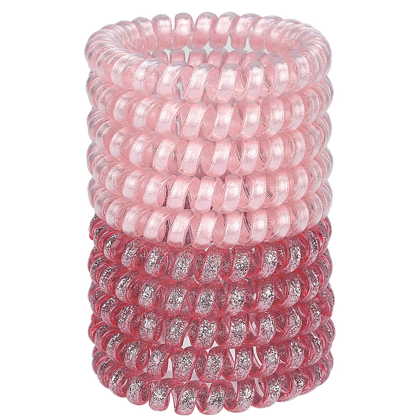 JessLab Spiral Hair Ties for Women, 10-Pack Traceless No-Damage Ponytail Holders, Coils Hair Bands for Girls, Assorted Colors