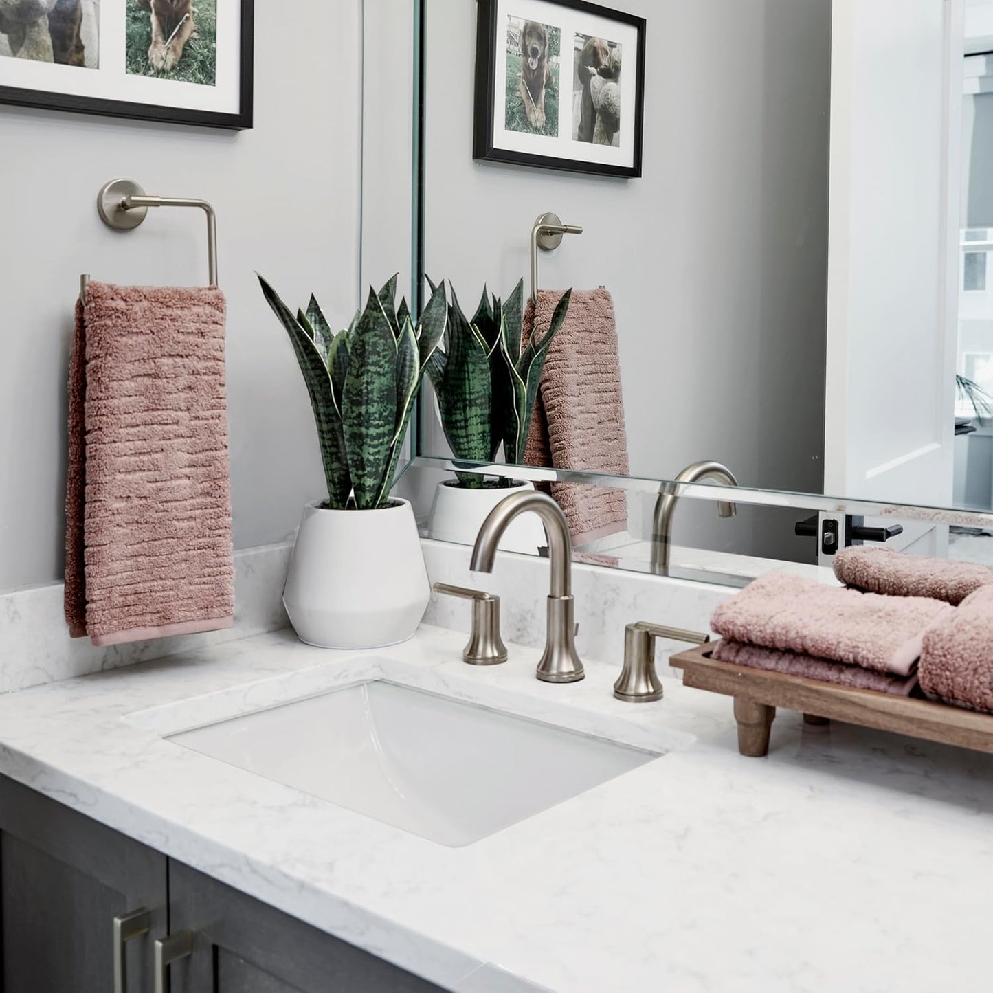 SKL Home CloudSoft Cotton Luxury 2-Piece Hand Towel Set, Clay