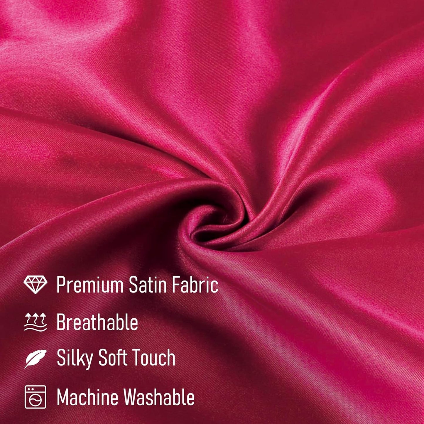 Tyfitb Satin Pillowcase Set for Hair & Skin Care – Cooling, Hypoallergenic, Anti-Frizz, Wrinkle-Free – Soft, Luxurious Pillowcases with Envelope Closure – 2-Pack, Standard Size 20x26, Gift-Ready