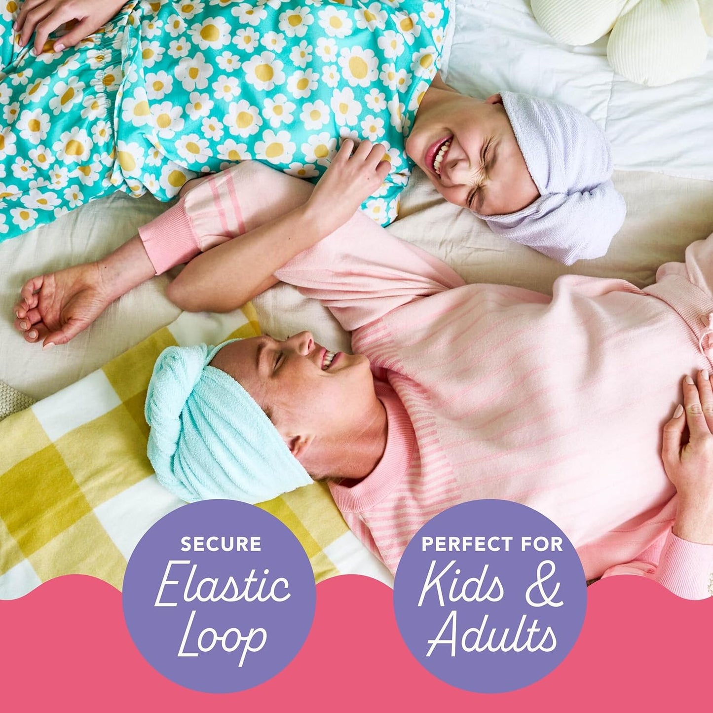 Turbie Twist 2-Pack Microfiber Hair Towel for Beauty, Travel, Gifting - Wrap Turban for Straight, Wavy & Curly Hair - Premium Personal Care - Deep Claret & Sea Pink