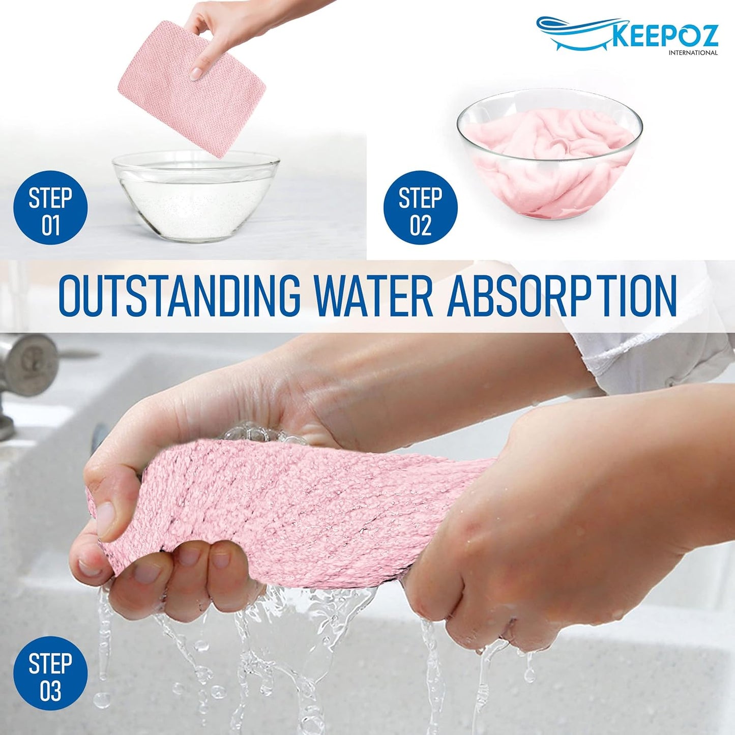 KEEPOZ Hair Towel Wrap Quick Dry 100% Cotton Super Absorbent Turban Head Wrap for Women with Button, Non Microfiber Anti Frizz Products, Hair Cap for Curly, Long (Lilac Pink Check, 2 Pcs)