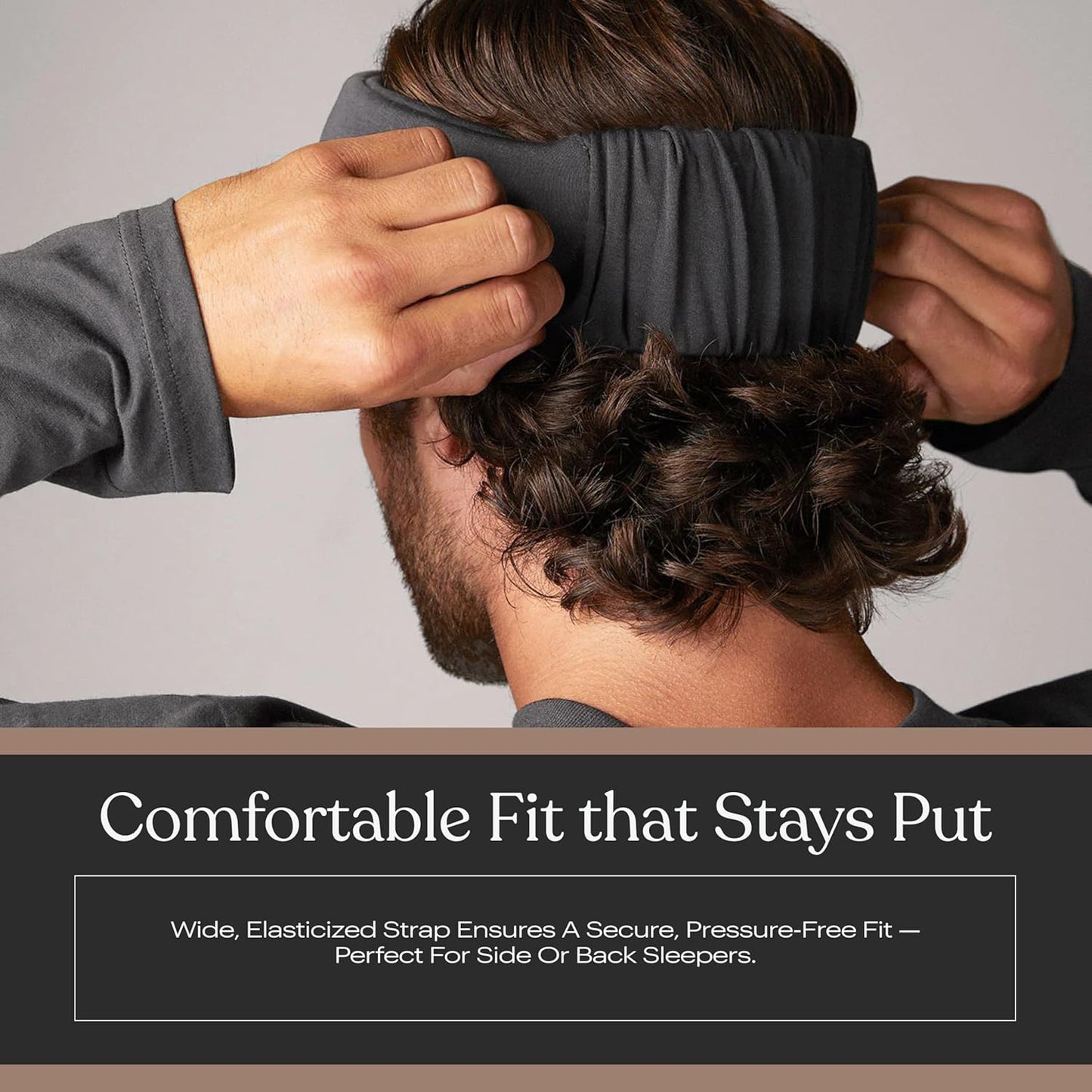 Lunya Sleep Mask with Box - Washable Silk Sleeping Mask and Headband for Beauty Routines - Thermoregulating Comfort for Restful Nights - Silk Eye Mask for Women - Small - Meditative Grey