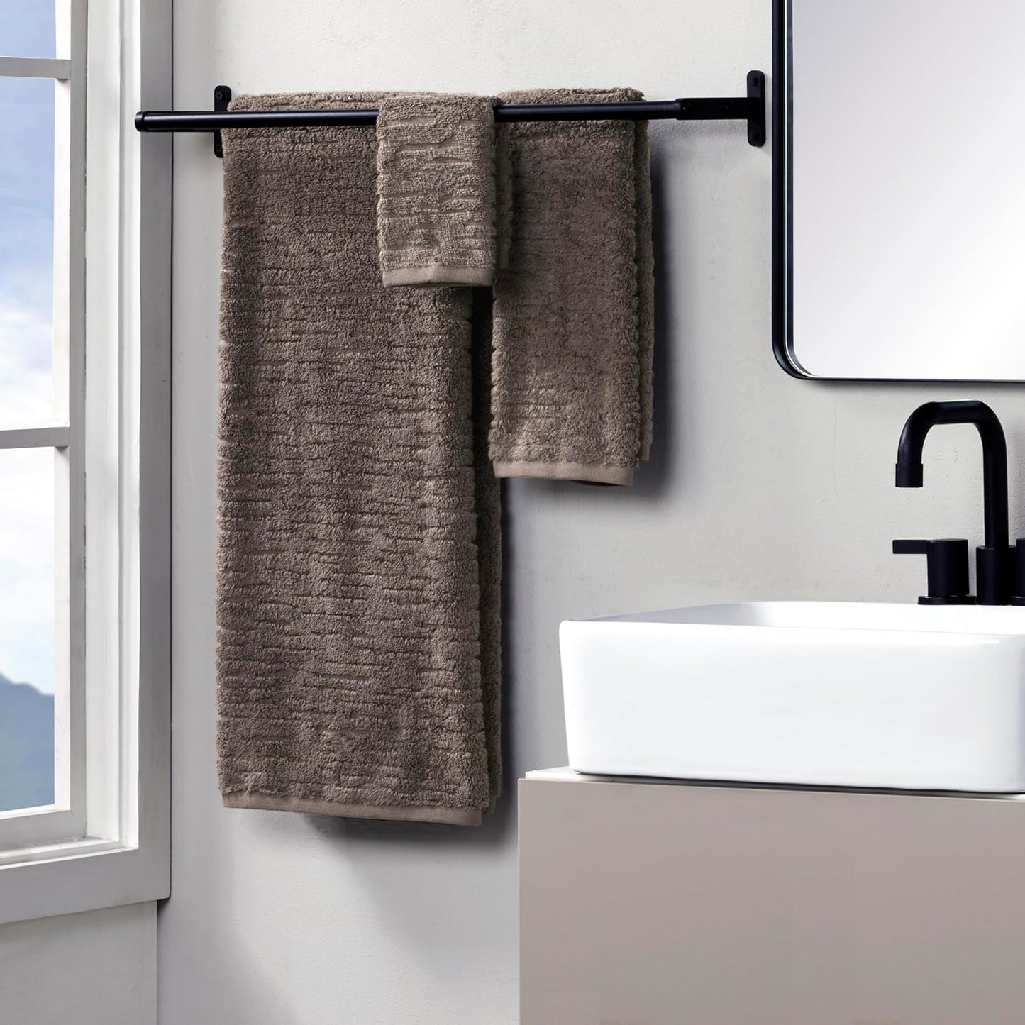 SKL Home CloudSoft Cotton Luxury Bath Towel for Bath & Gift, Mink Brown