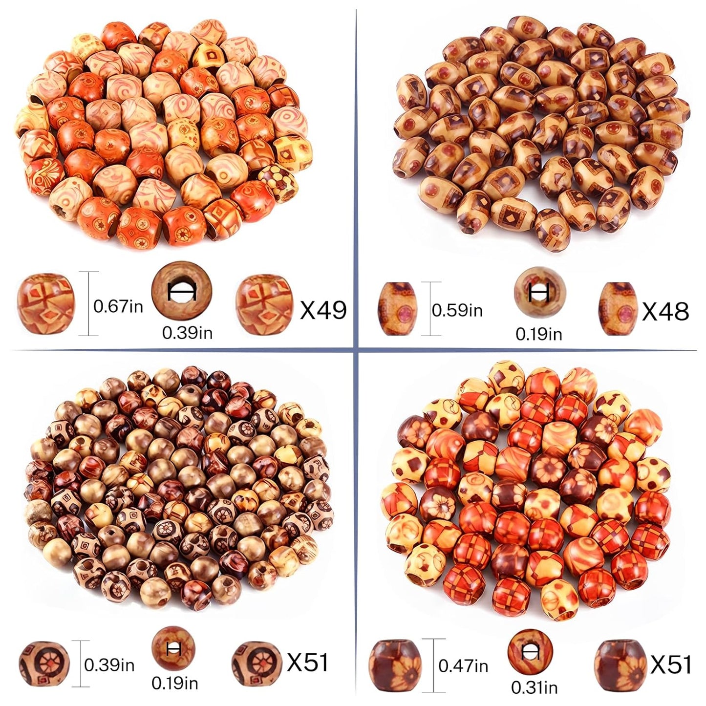 Hair Jewelry 400 PCS Hair Jewelry for Braids Loc Jewelry for Hair Dreadlock Metal Gold Silver Clips Shells Imitation Wood Beads Hair Charms Women Decoration Hair Accessories Dreadlock Beads Women