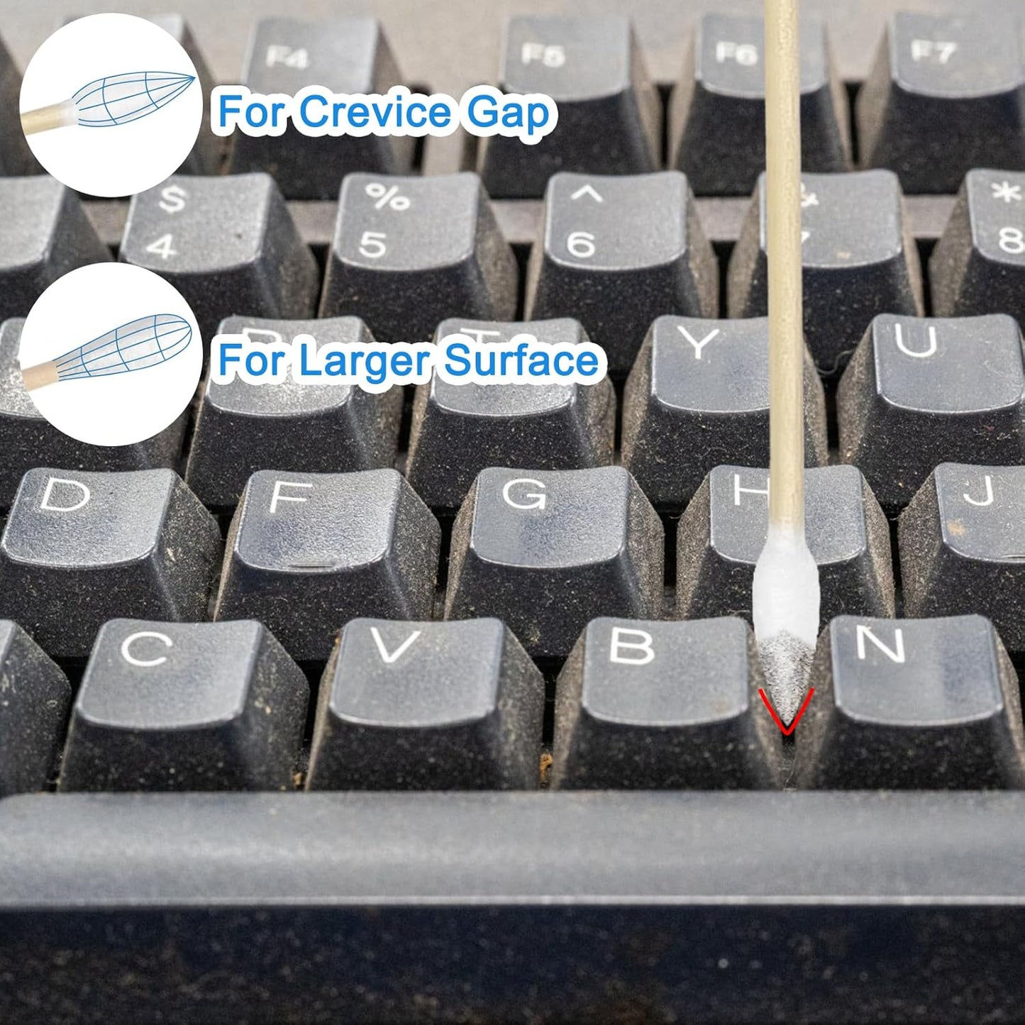 Eyxformula 200 Pcs 6 Inch Long Cotton Swabs with Bamboo Sticks, 100 Round Tip & 100 Precision Tips Gun Cleaning Cotton Swabs, Ideal for Cleaning Firearms, Dog Ears & Hard-to-reach Areas, Makeup, Craft