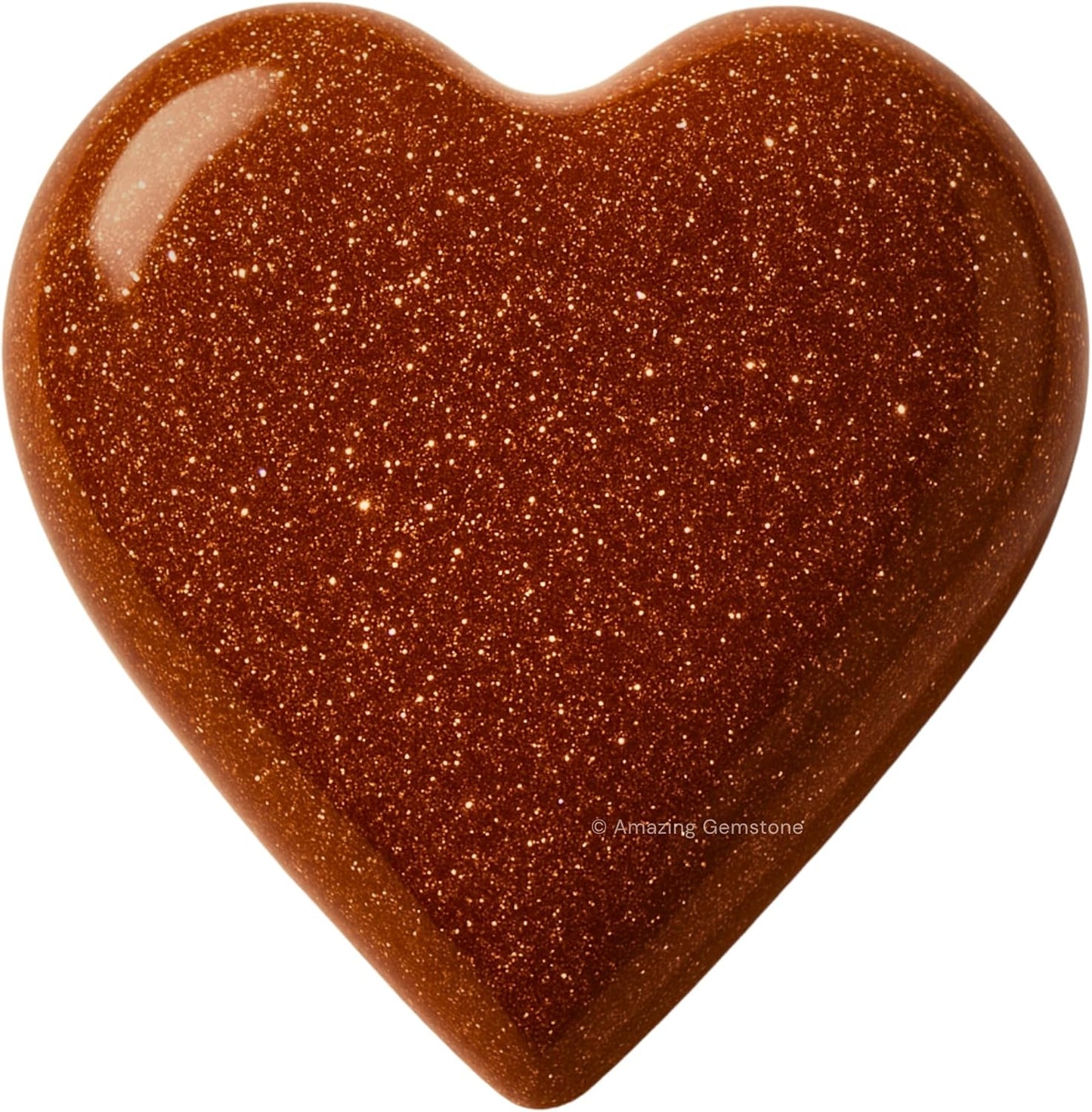 Amazing Gemstone Red Goldstone Crystal Heart Palm Stone - Pocket Massage Worry Stone for Natural Body Chakra Balancing, Reiki Healing and Crystal Grid