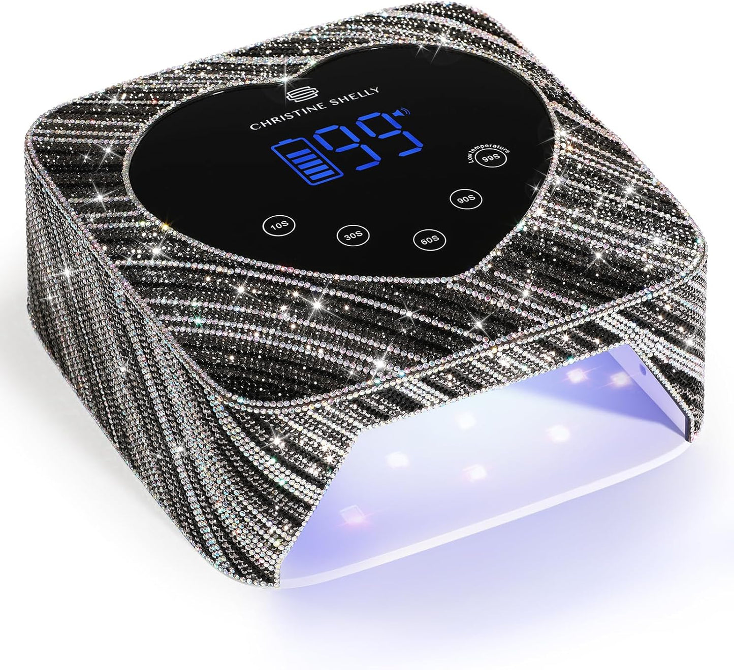 UV LED Nail Lamp 72W Rechargeable Sparkly Nail Dryer Gel Polish Light with 5 Timer Setting Professional Quick Dry Curing Lamp with Display Auto Sensor for Salon & Home