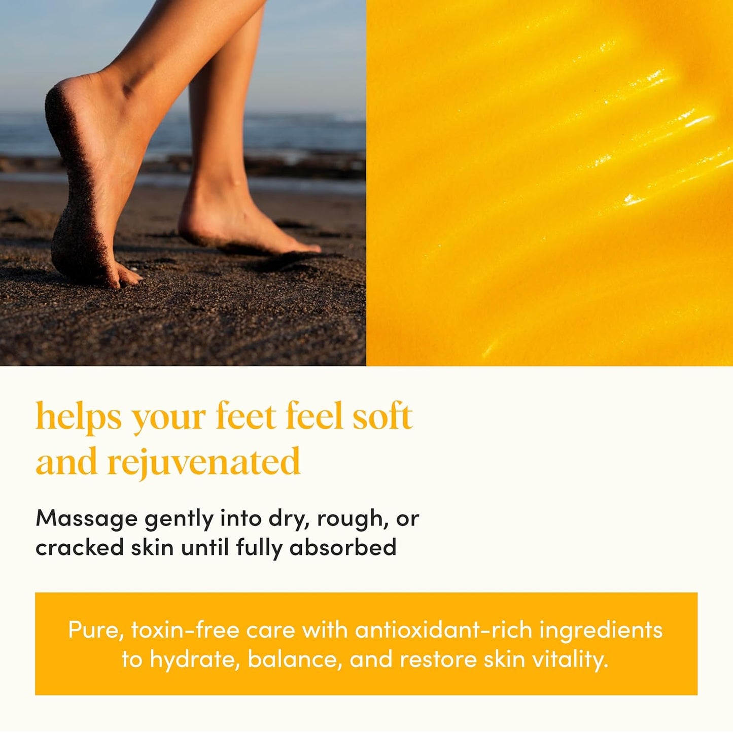 Natural Foot Salve for Dry Cracked Feet – 100% Organic Formula with Beef Tallow, Sea Buckthorn, Thyme & Peppermint Oil – Heel Balm Foot Cream for Rough Skin & Callus Care – 1.06 oz