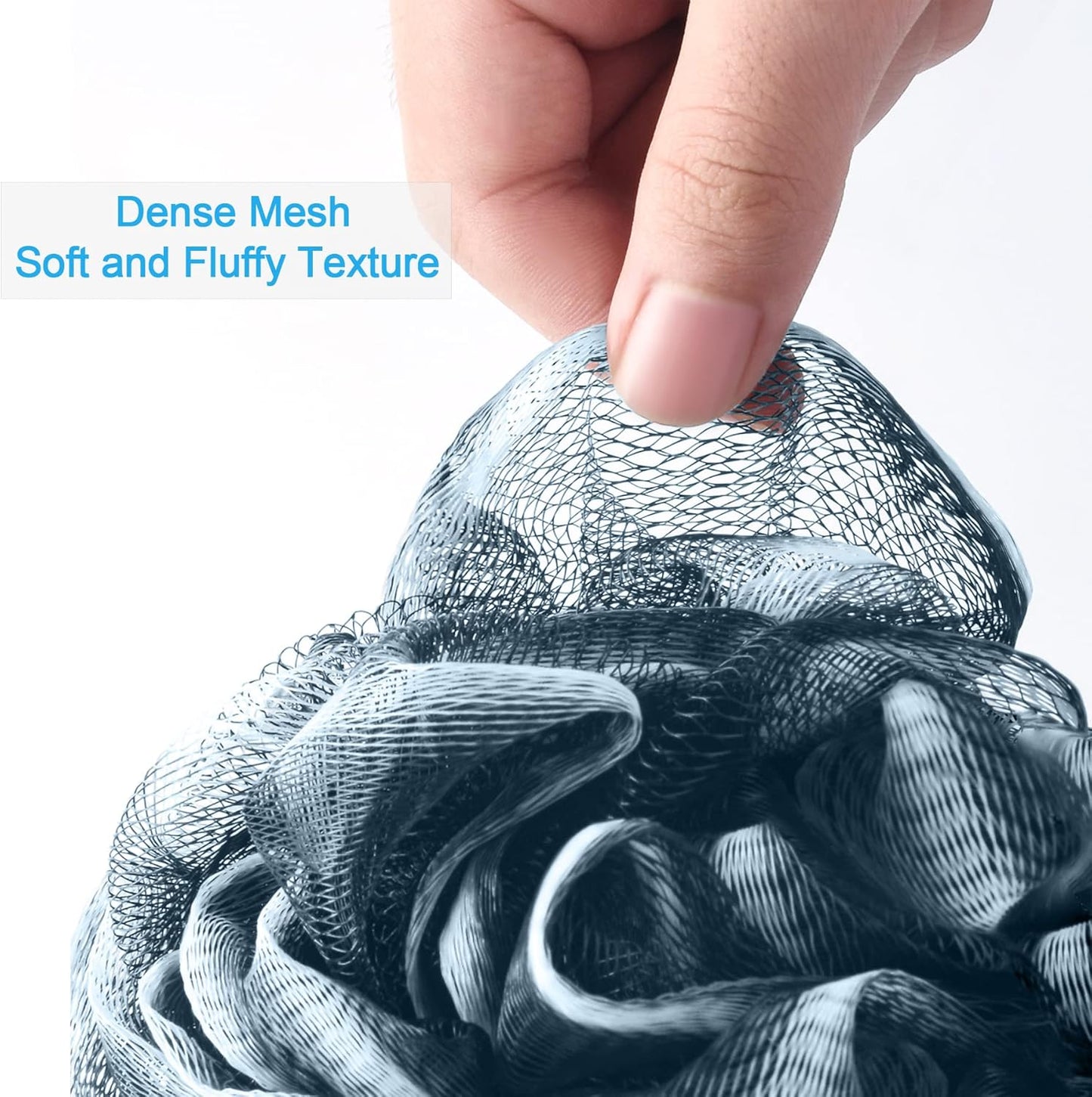 AmazerBath Bath Shower Loofah Sponge 75g/PCS Bath Sponges for Men Exfoliating - Set of 4 Indigo, Large