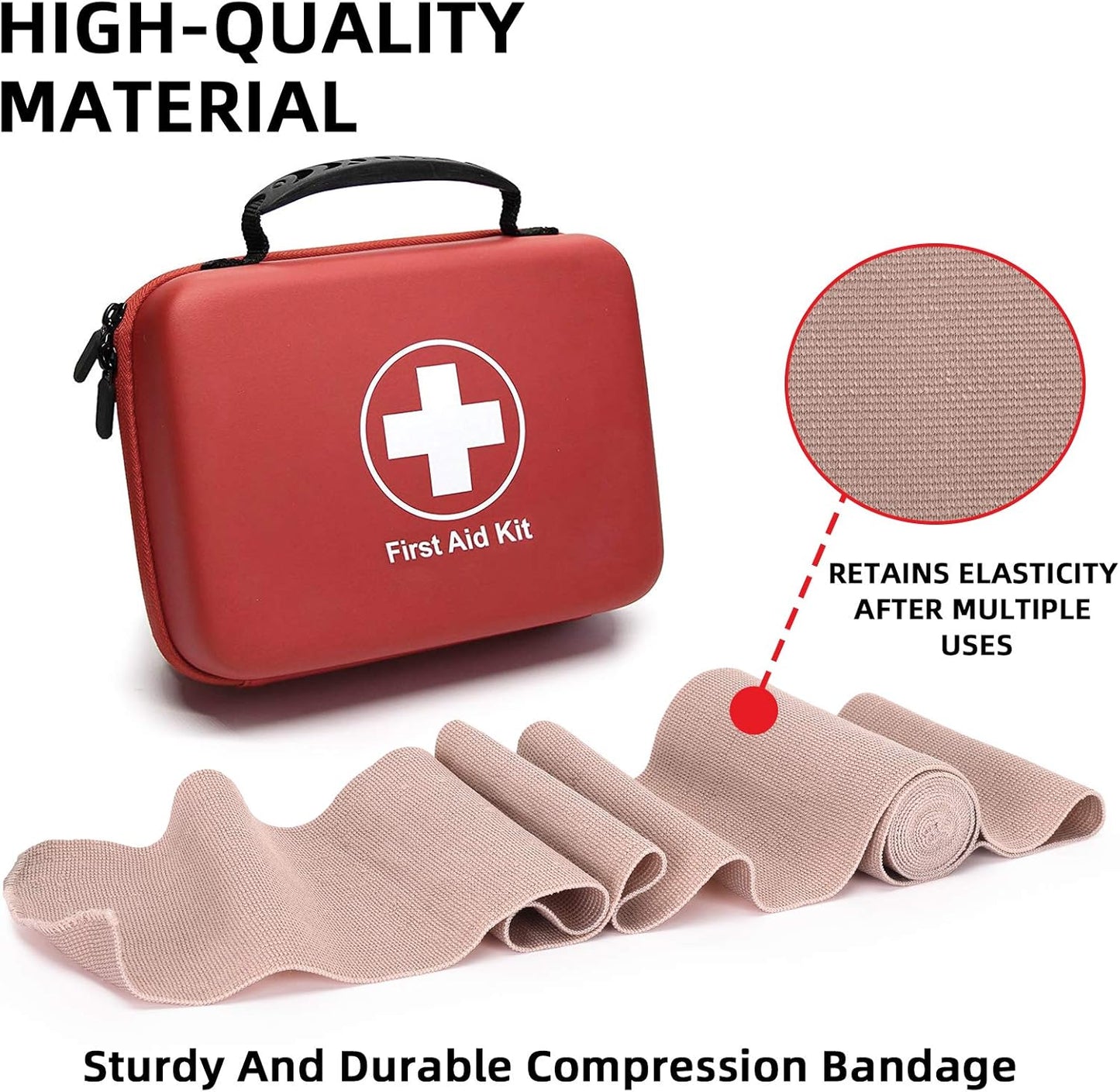 FRESINIDER Elastic Bandage Wrap 8 Pack(4 X 3 + 4 X 4 Wide Rolls) + 48 Clips | Stretch Compression Bandage Stretches up to 15ft | Ideal for Medical, Sports, Sprains, Calf, Ankle & Foot