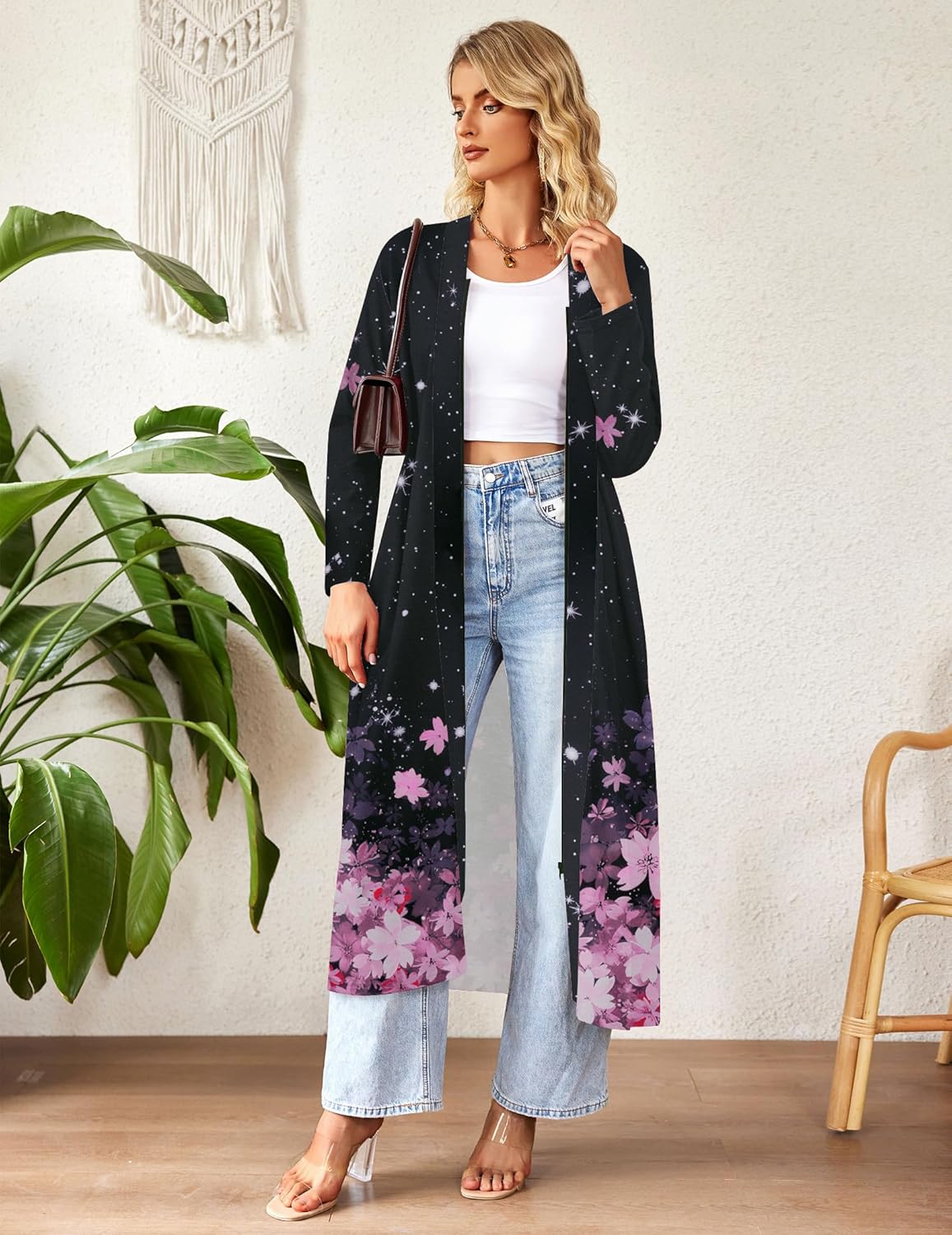 Ekouaer Women Zipper Robe Long Sleeve Loungewear Lightweight Housecoat Full Length Nightgown with Pockets