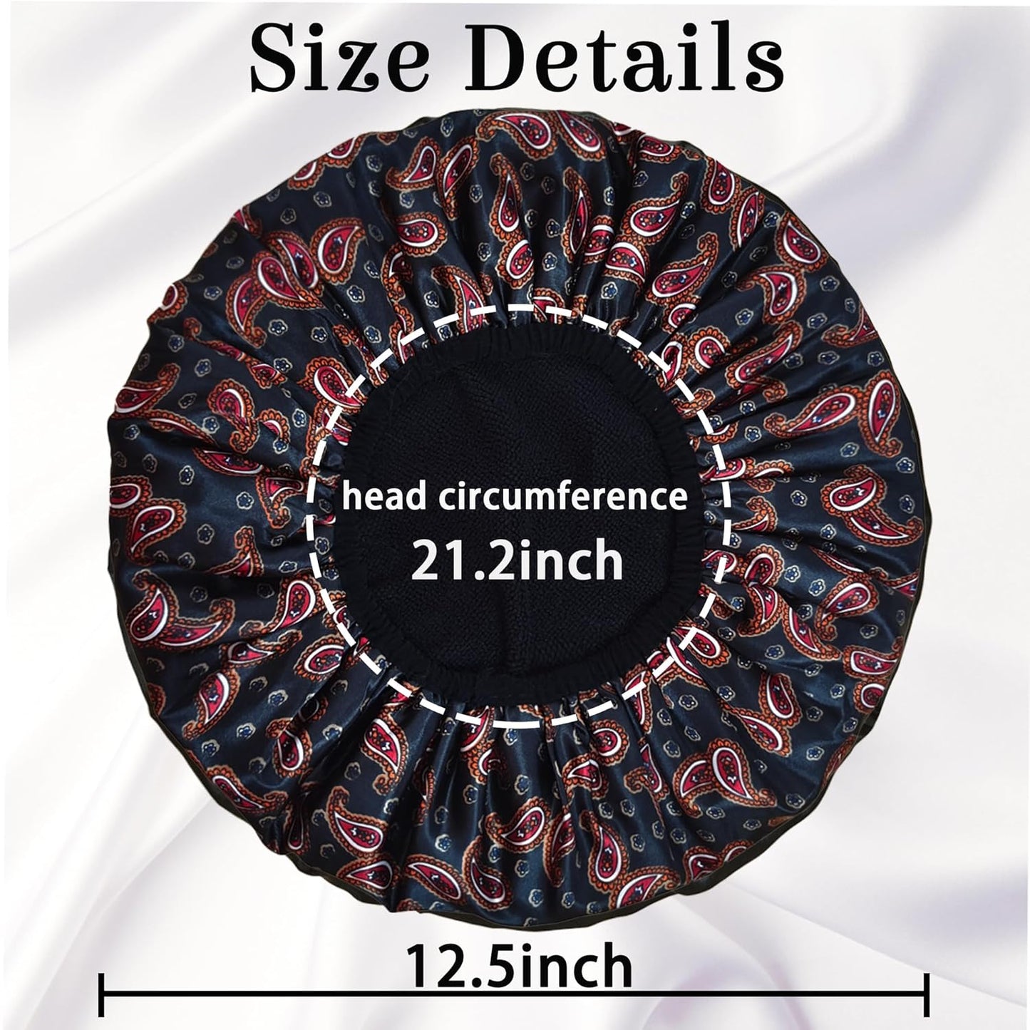 Shower Cap Reusable Waterproof, Terry Lined Shower Caps for Women, Triple Layer Hair Cap for Shower, Large Plastic Shower Cap for Braids Long Hair