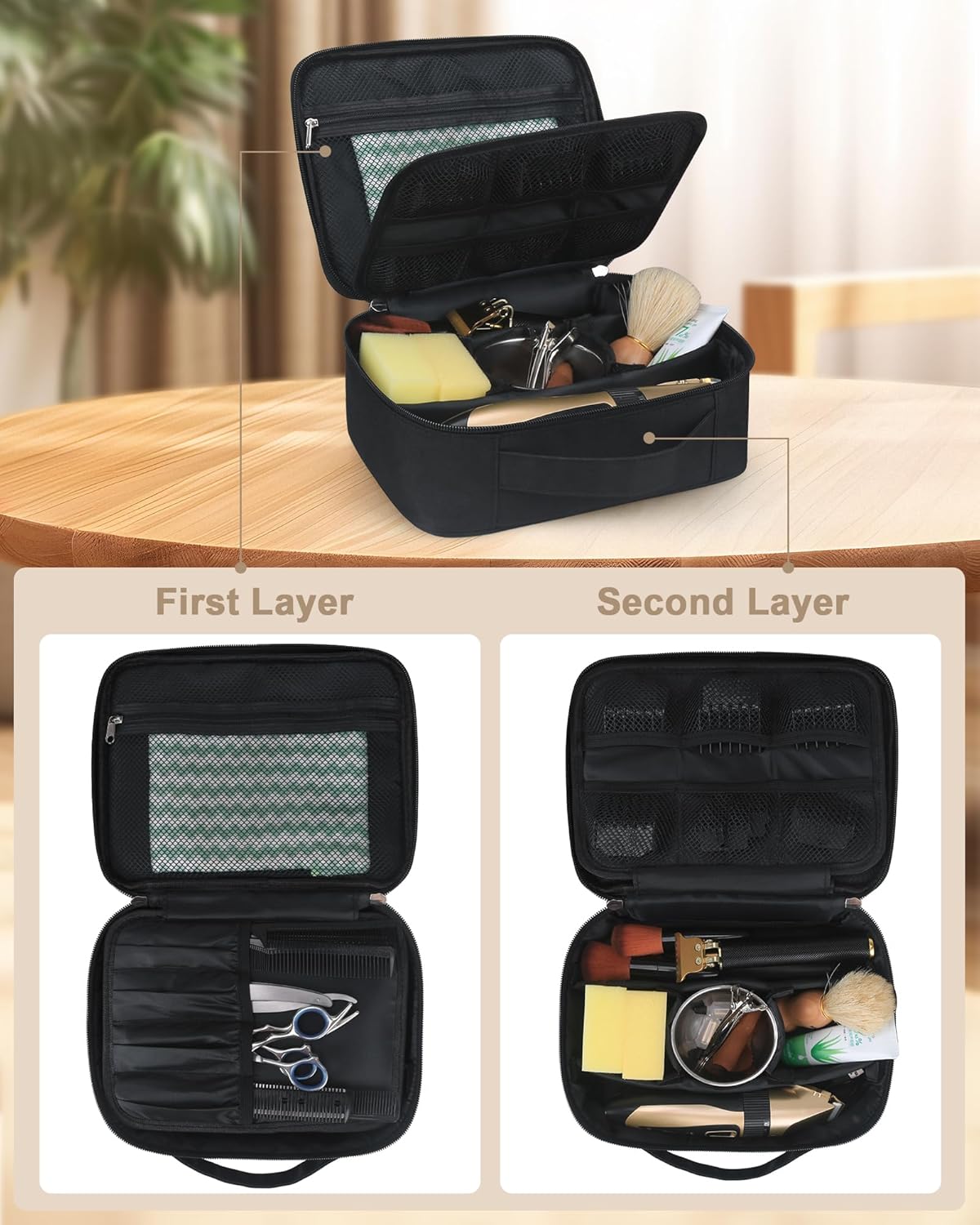 Barber Tool Bag, Large Hair Clipper Bag, Black