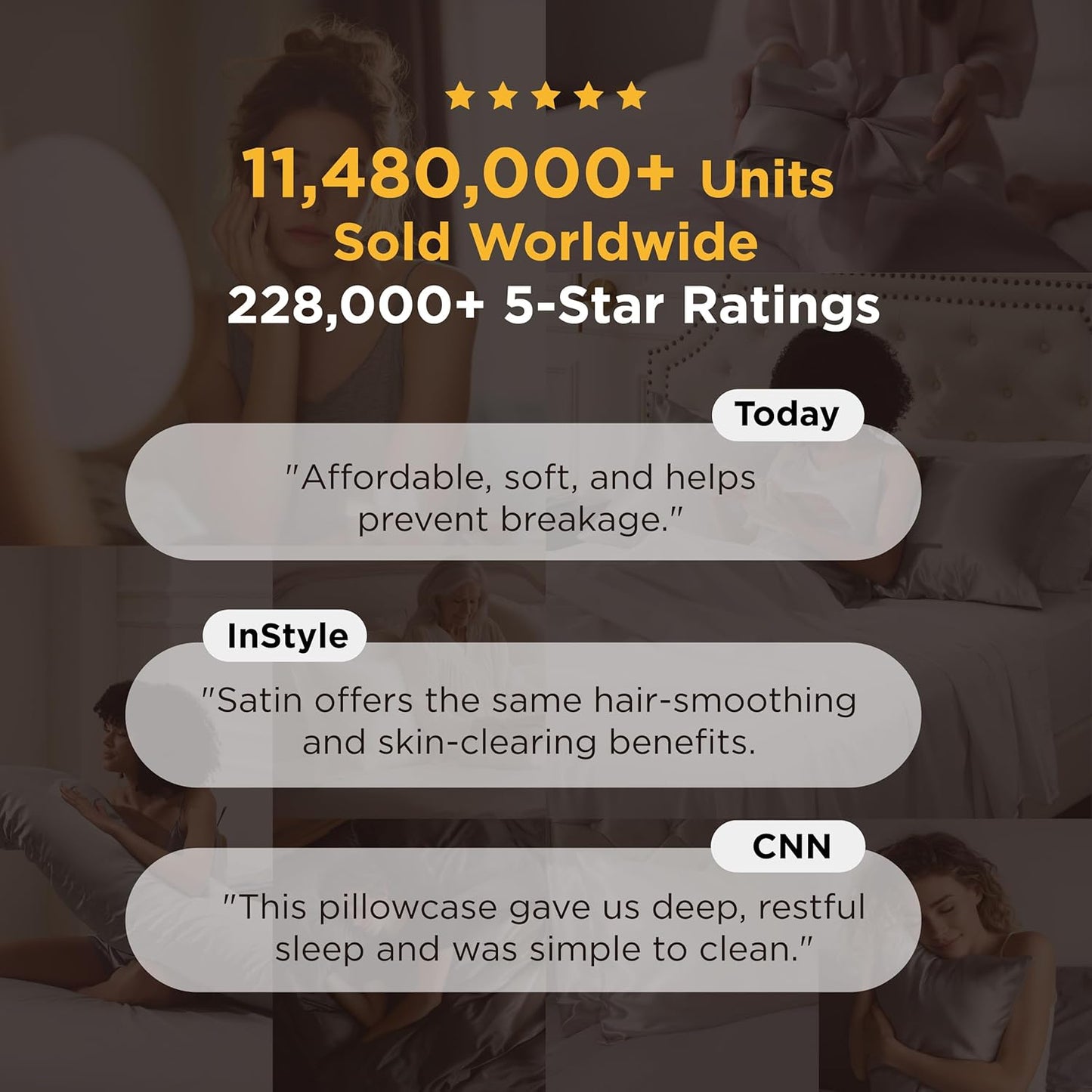 Bedsure Satin Body Pillow Pillowcase - Similar to Silk Body Pillow Cover Case with Envelope Closure,Cooling and Silky Long Pillowcase for Hair and Skin,Grey,20x54 Inches