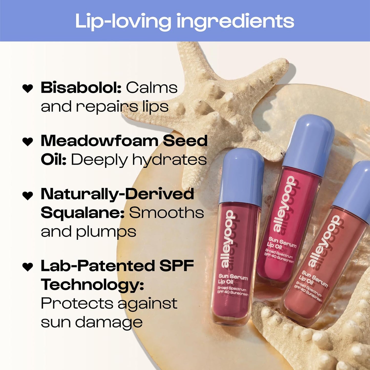 ALLEYOOP Sun Serum Lip Oil SPF 40 – Tinted Lip Oil with SPF, Hydrating Tinted Lip-Moisturizer for Women, Lips Sunscreen for Cracked Lips, Smooths & Soothes, Vegan, Travel-Friendly, Hazy