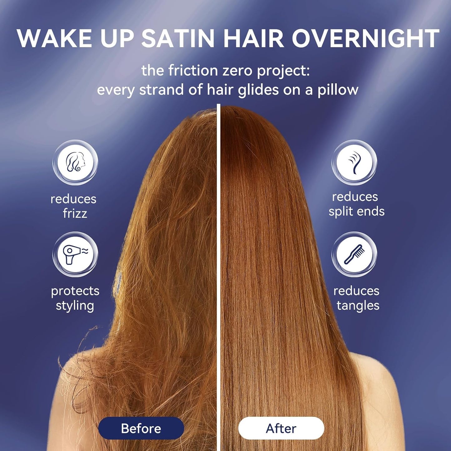 Tyfitb Satin Pillowcase Set for Hair & Skin Care – Cooling, Hypoallergenic, Anti-Frizz, Wrinkle-Free – Soft, Luxurious Pillowcases with Envelope Closure – 2-Pack, King Size 20x36, Gift-Ready