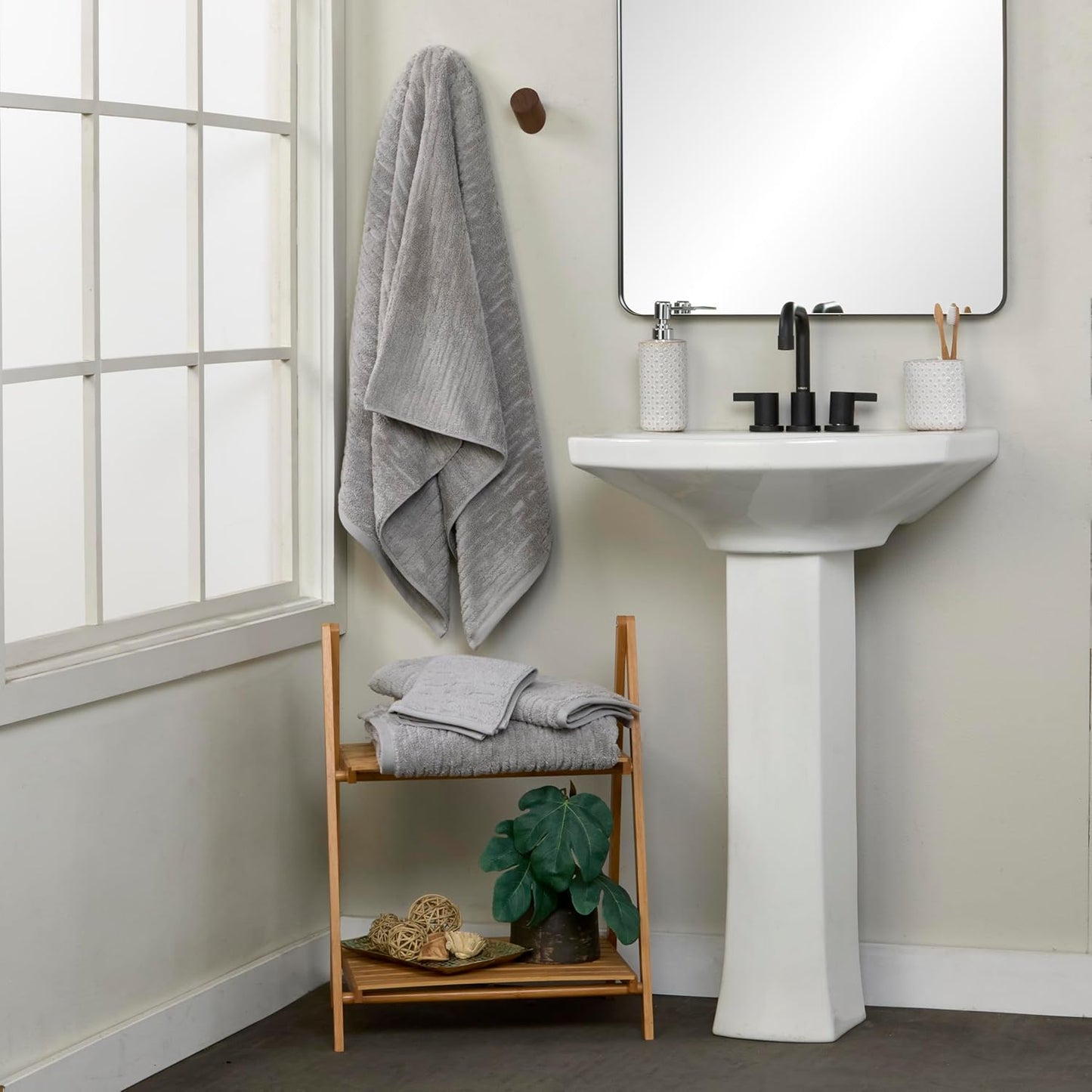 SKL Home CloudSoft Cotton Luxury Bath Towel for Bath & Gift, Gray