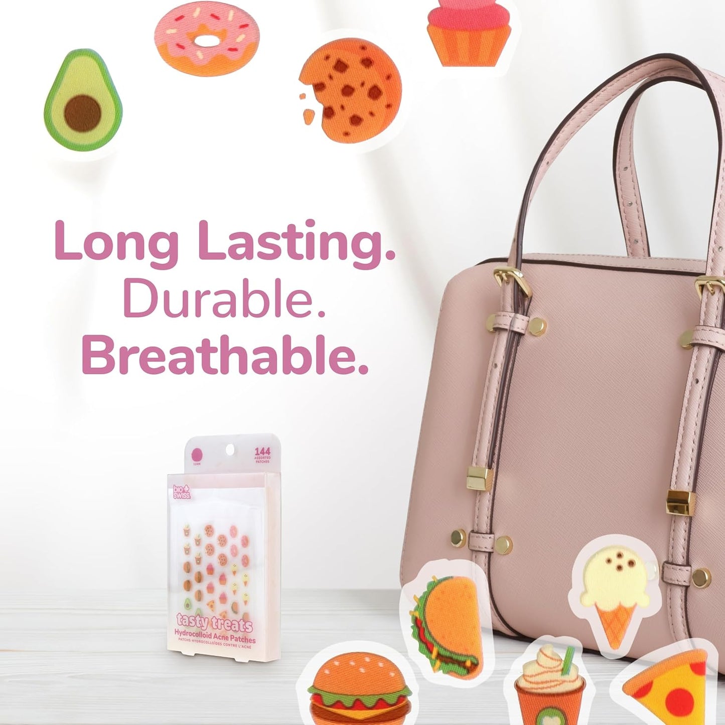 BioSwiss Tasty Treats Pimple Patches, Hydrocolloid Acne Patch for Zits and Blemishes, Face and Skin Stickers, 144 Count