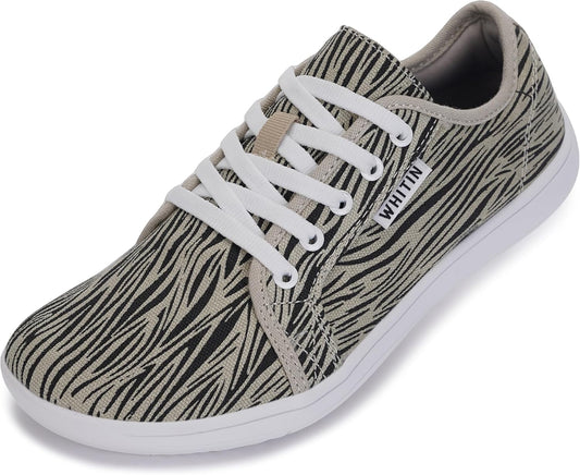 WHITIN Women's Canvas Barefoot Shoes | Wide Width Minimalist Sneakers | Classic Fit Low Top