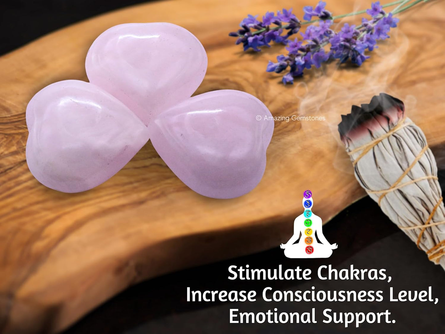 Amazing Gemstone Pink Calcite Crystal Heart Palm Stone - Pocket Massage Worry Stone for Natural Body Chakra Balancing, Reiki Healing and Crystal Grid