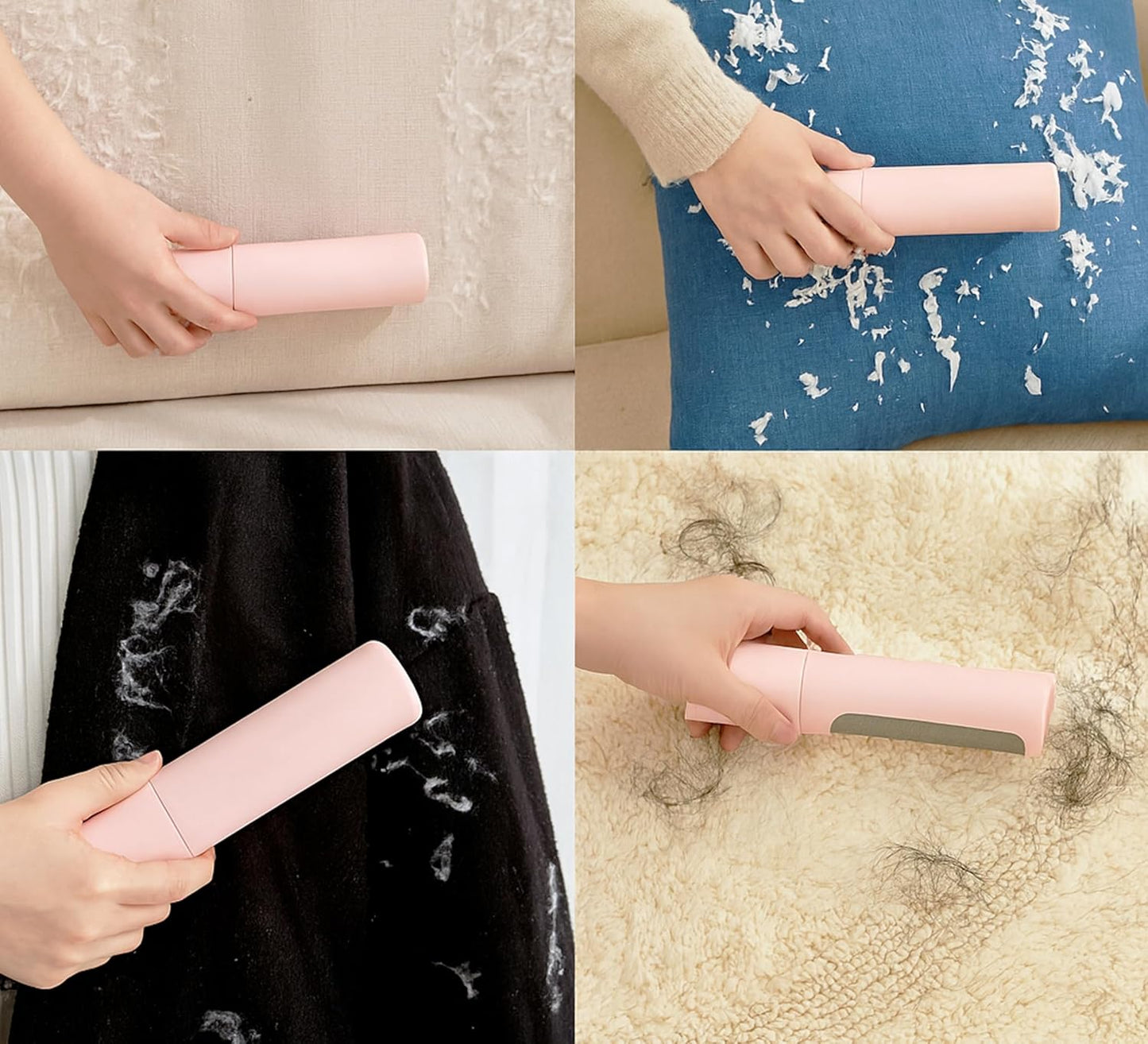 Reusable Lint Roller – Portable & Compact Pet Hair Remover for Clothes, Furniture & Car | Eco-Friendly, Washable & Durable (Pink)
