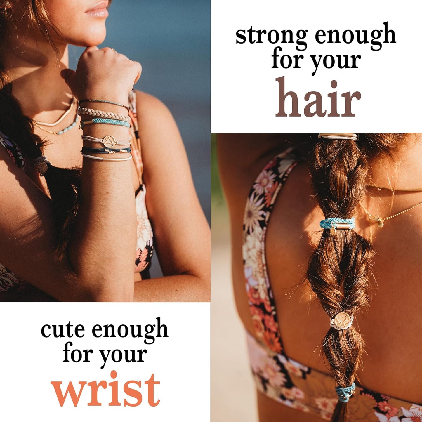 K'lani Hair Tie Bracelets for Women - Elastic Hair Bands That Double as Stylish Jewelry - Protect - Medium