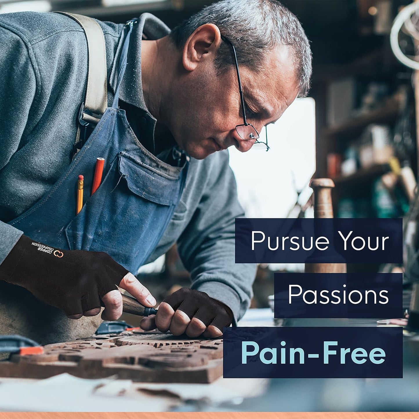 Copper Compression Arthritis Gloves | Fingerless Arthritis Carpal Tunnel Pain Relief Gloves For Men & Women | Hand Support Wrist Brace For Rheumatoid, Tendonitis, Swelling, Crocheting 2 Pairs Black S