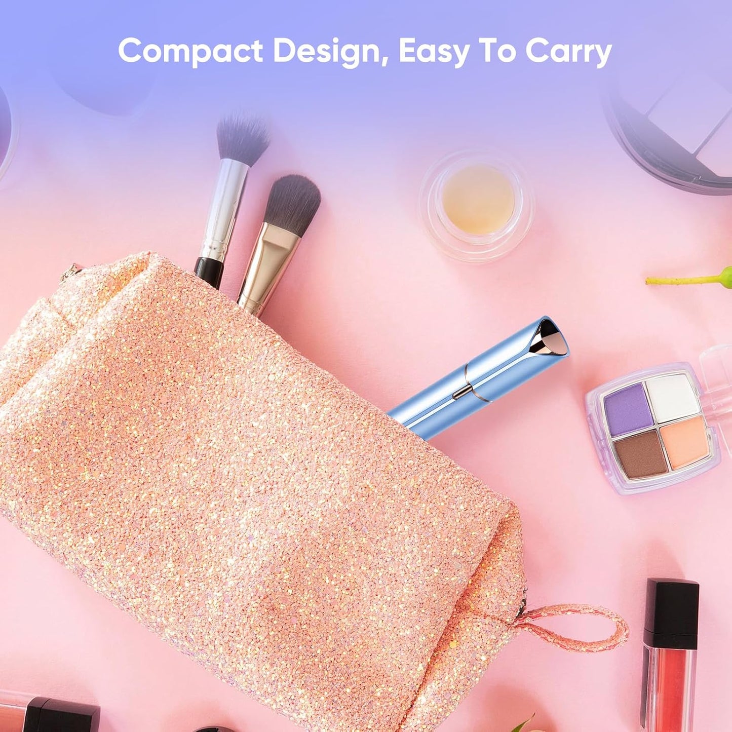 Facial Hair Remover for Women- as Seen on TV Painless Face Shaver -Mini Hair Remover, Electric Razor Shaver Portable Bikini Epilator for Lips, Chin, Armpit, Peach Fuzz, Fingers, Neck, Cheek