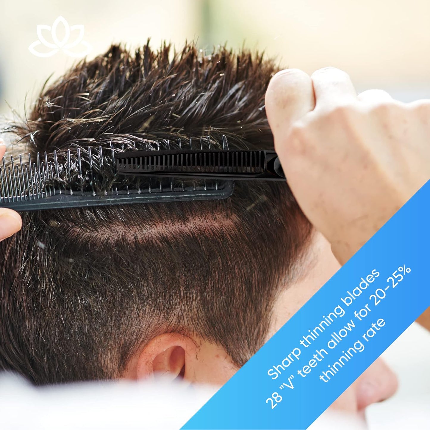 Equinox Professional Scissors Set - Barber & Thinning Shears for Hair Cutting & Grooming, Premium Japanese Stainless Steel, Barber Accessories & Tools