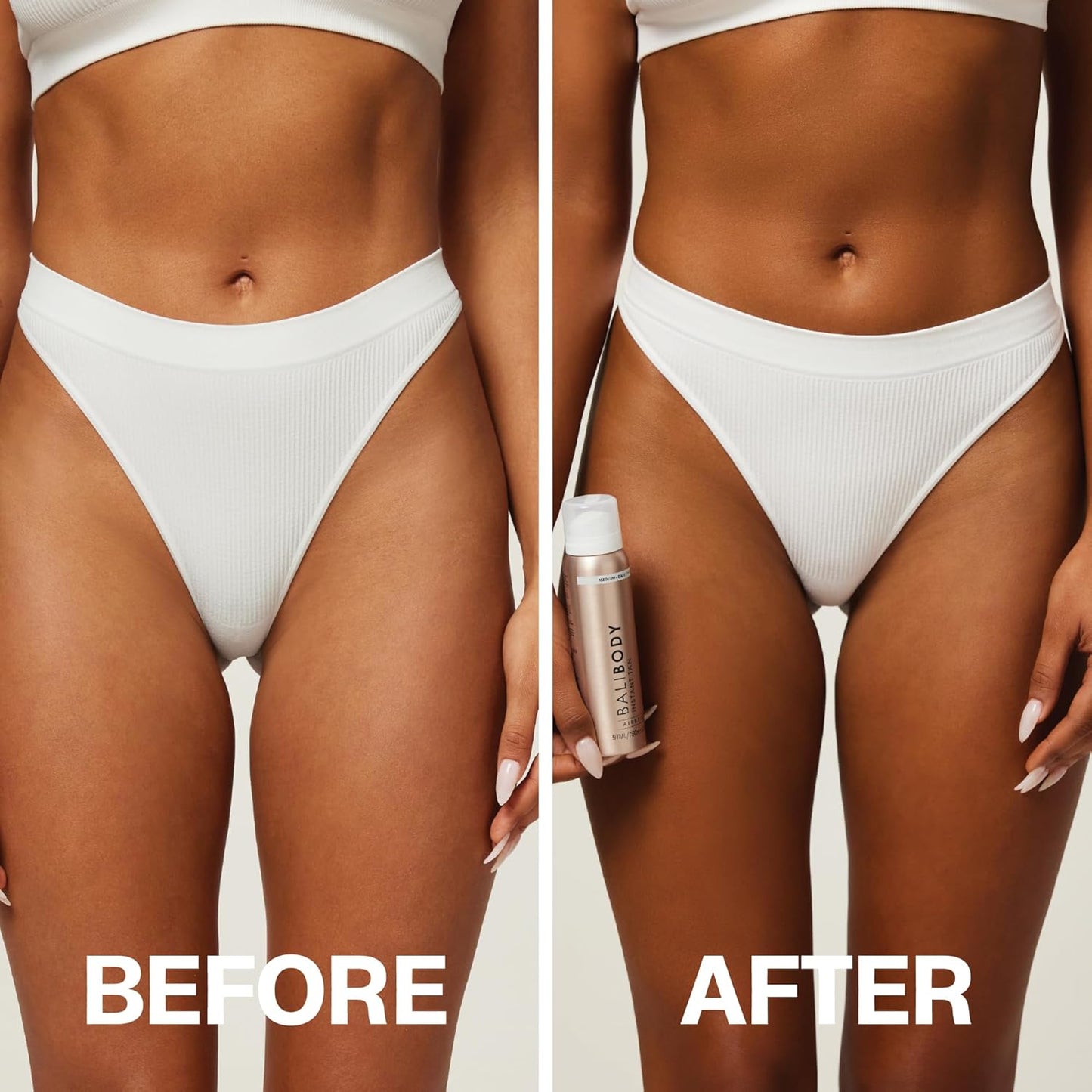 Bali Body Medium to Dark Instant Tan + Brush Bundle | Skin Perfecting Aerated Spray, Flawless Airbrushed Bronzed Finish + Washable Self-Tanning Reusable Accessory Tool | Vegan & Cruelty-Free