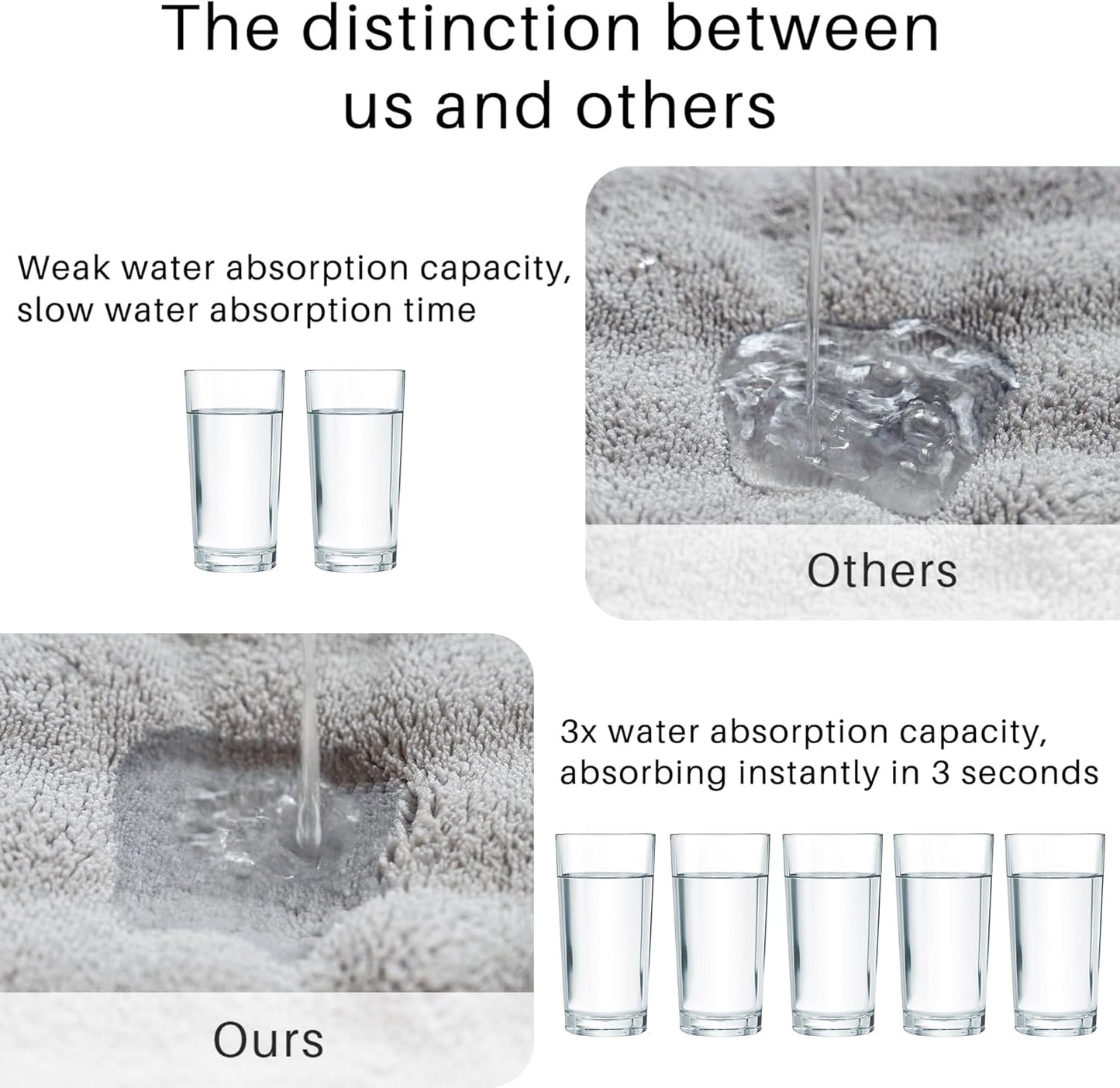 Microfiber Hair Towel Wrap for Women - 3 Pack Super Absorbent Quick Dry Hair Turban for Curly/Straight/Long/Short Hair (32"x11")