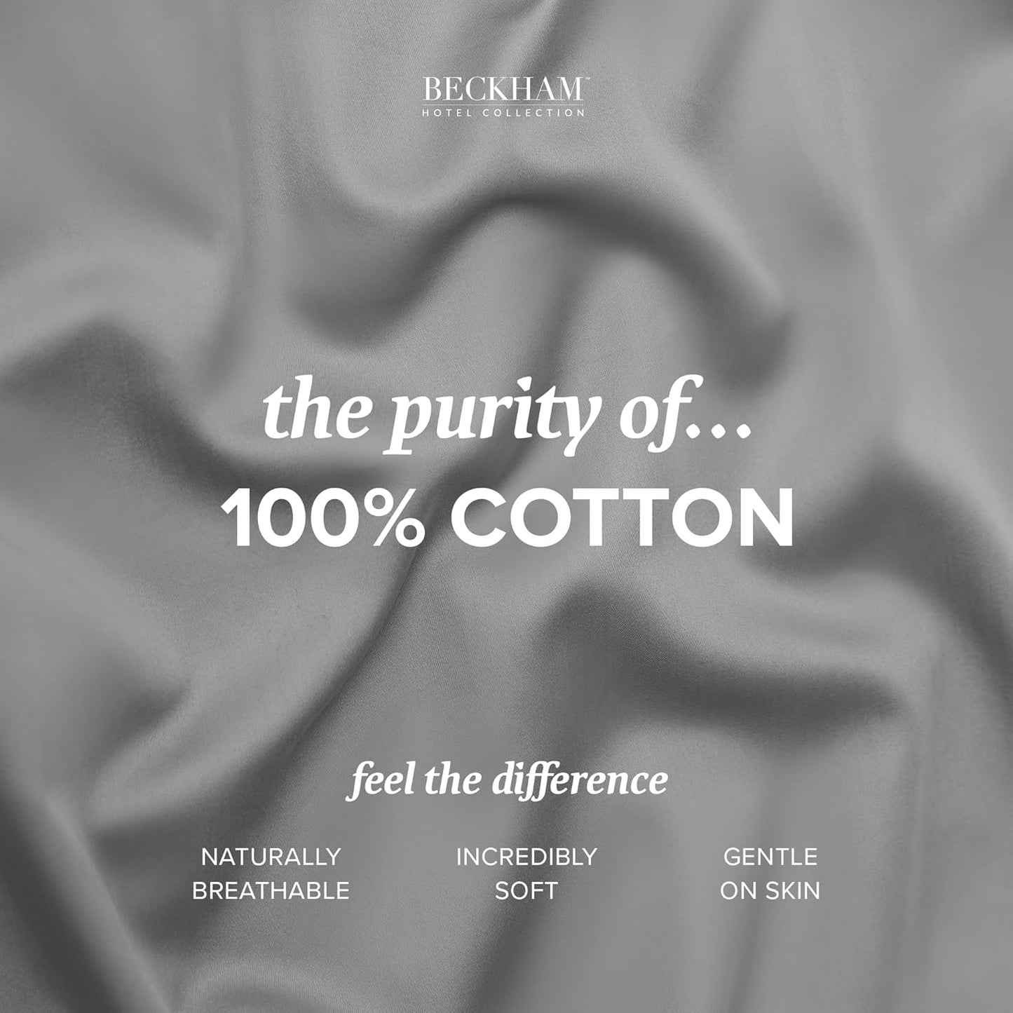 Beckham Hotel Collection Bed Pillowcases Standard/Queen Size Set of 2, 500TC 100% Cotton, Luxury Sateen Bedding, Open End, Breathable, Moisture-Wicking, Dark Gray