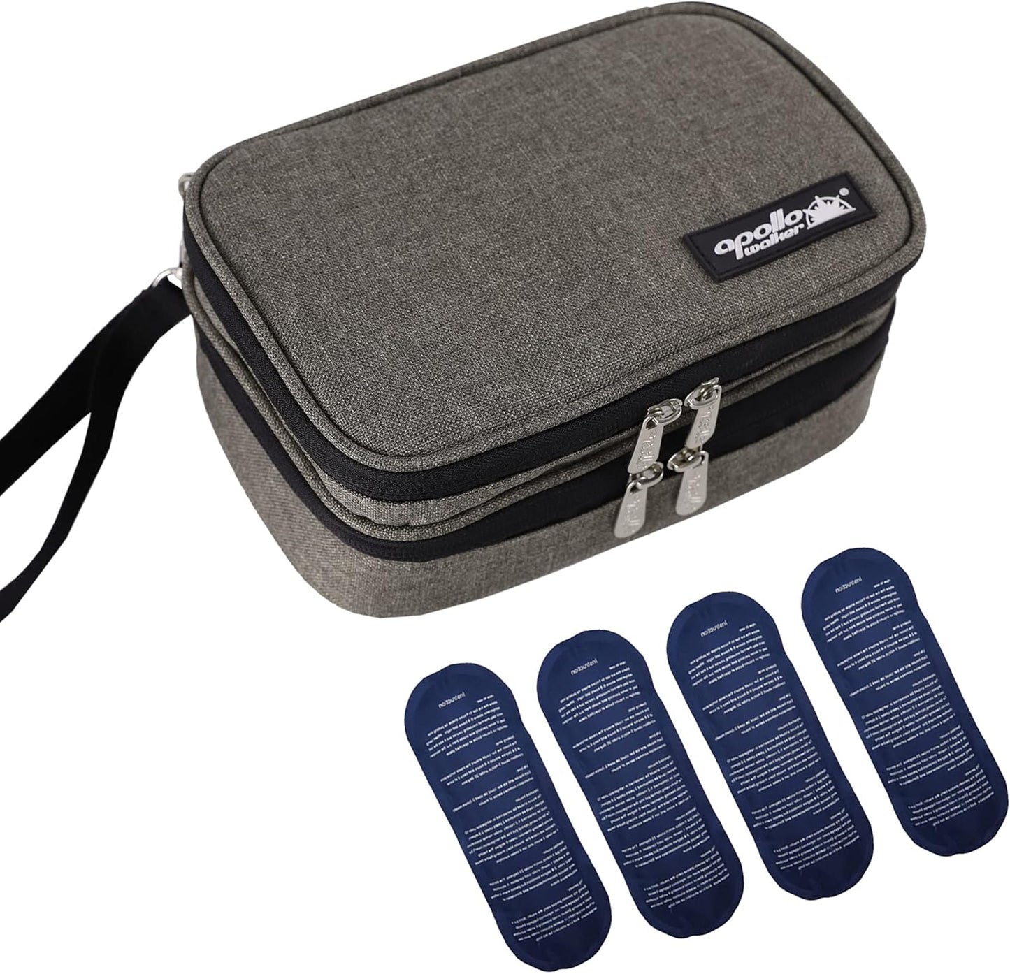 apollo walker Insulin Cooler Travel Case Diabetic Medication Cooler with Ice Packs and Insulation Liner