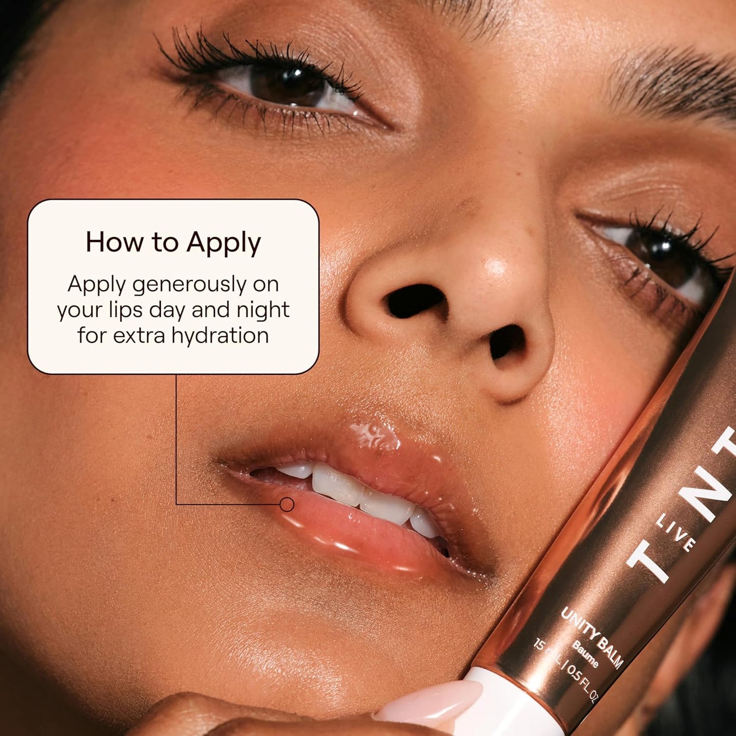 Live Tinted Unity Balm – Ultra-Hydrating Lip Balm with Shea Butter, Hyaluronic Acid & Vitamin E – Universal Warm Tint