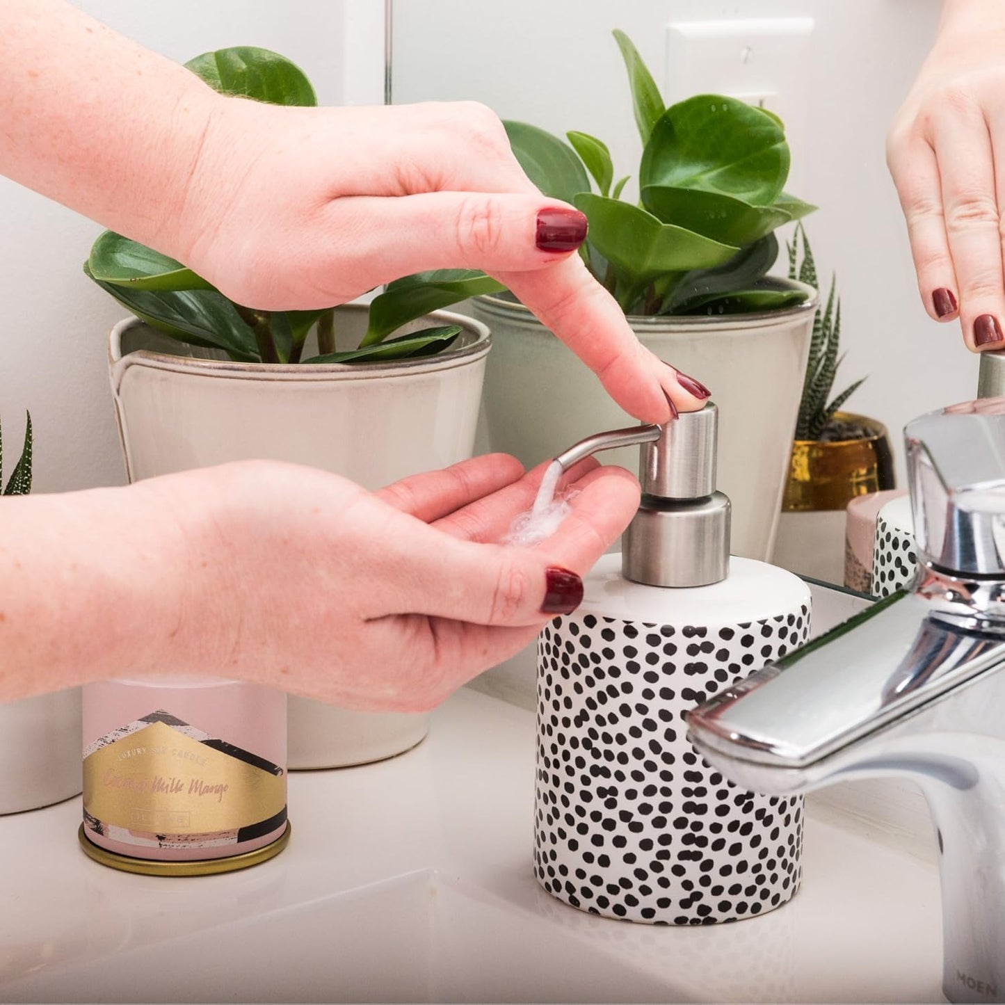 Stainless Steel Soap & Lotion Dispenser Pumps, Brushed Nickel Replacement (4 Pack)