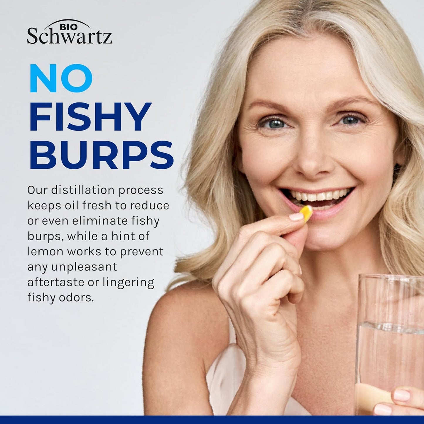 Triple Strength Omega 3 Fish Oil Supplement - 2250mg EPA DHA Omega 3 Fatty Acids from Fresh Wild Caught Fish, Burpless Lemon Flavor Formula Supports Eye Health and More, Gluten Free, 180 Softgels